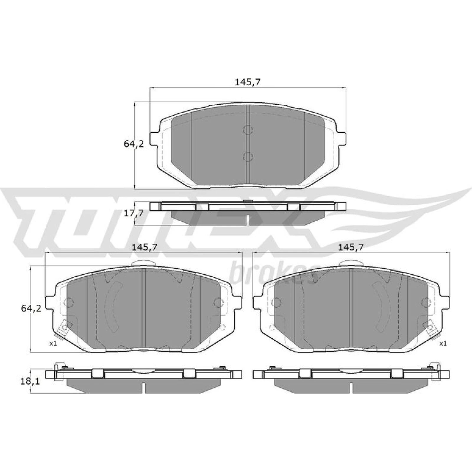 TOMEX brakes Bremsbelagsatz, Scheibenbremse TX 60-17