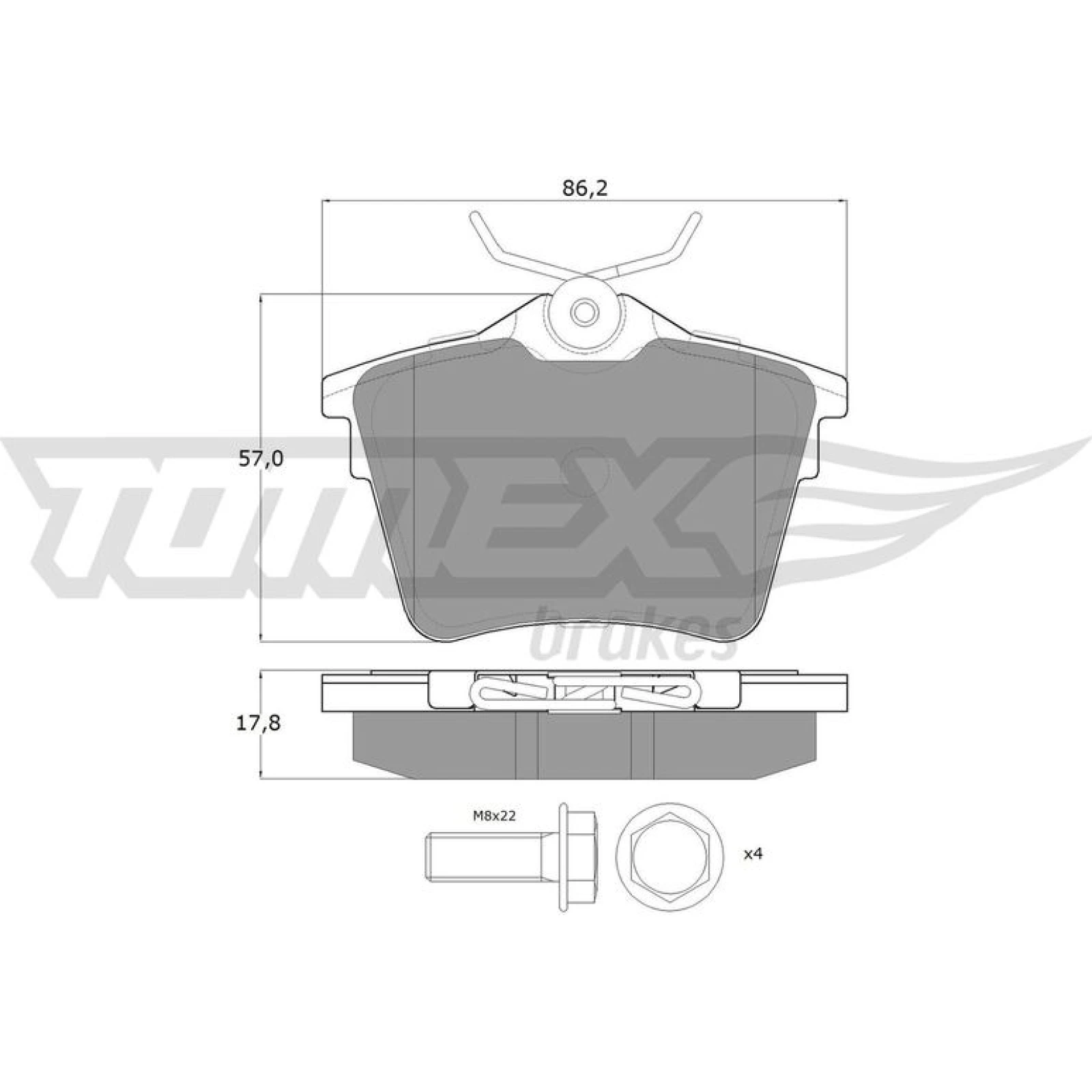 TOMEX brakes Bremsbelagsatz, Scheibenbremse TX 14-69