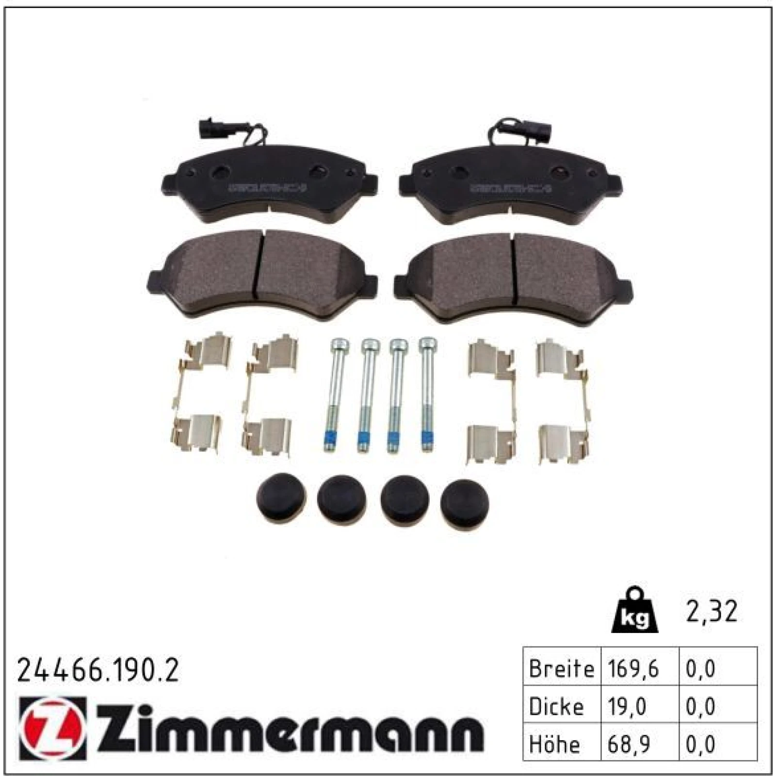ZIMMERMANN Bremsbeläge 24466.190.2