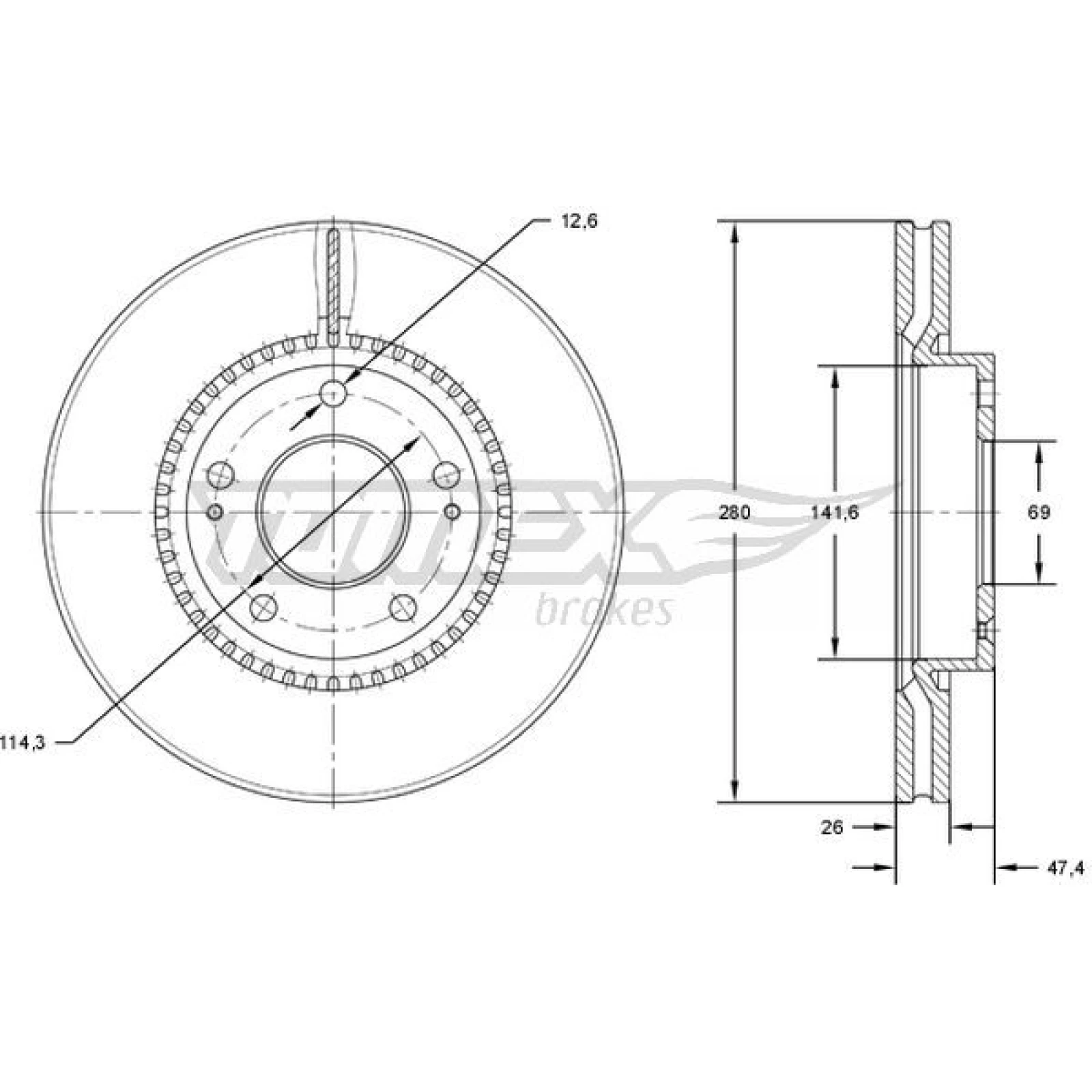 TOMEX brakes Bremsscheibe TX 71-35