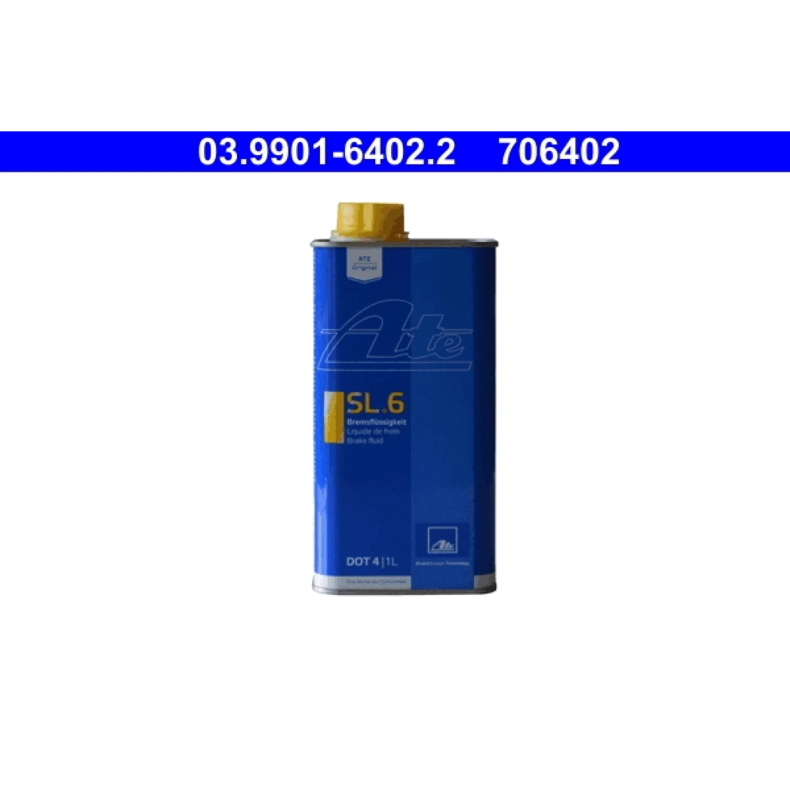 ATE Bremsflüssigkeit SL.6 DOT 4 1 Liter, niedrigviskos, ISO-Klasse 6 03.9901-6402.2