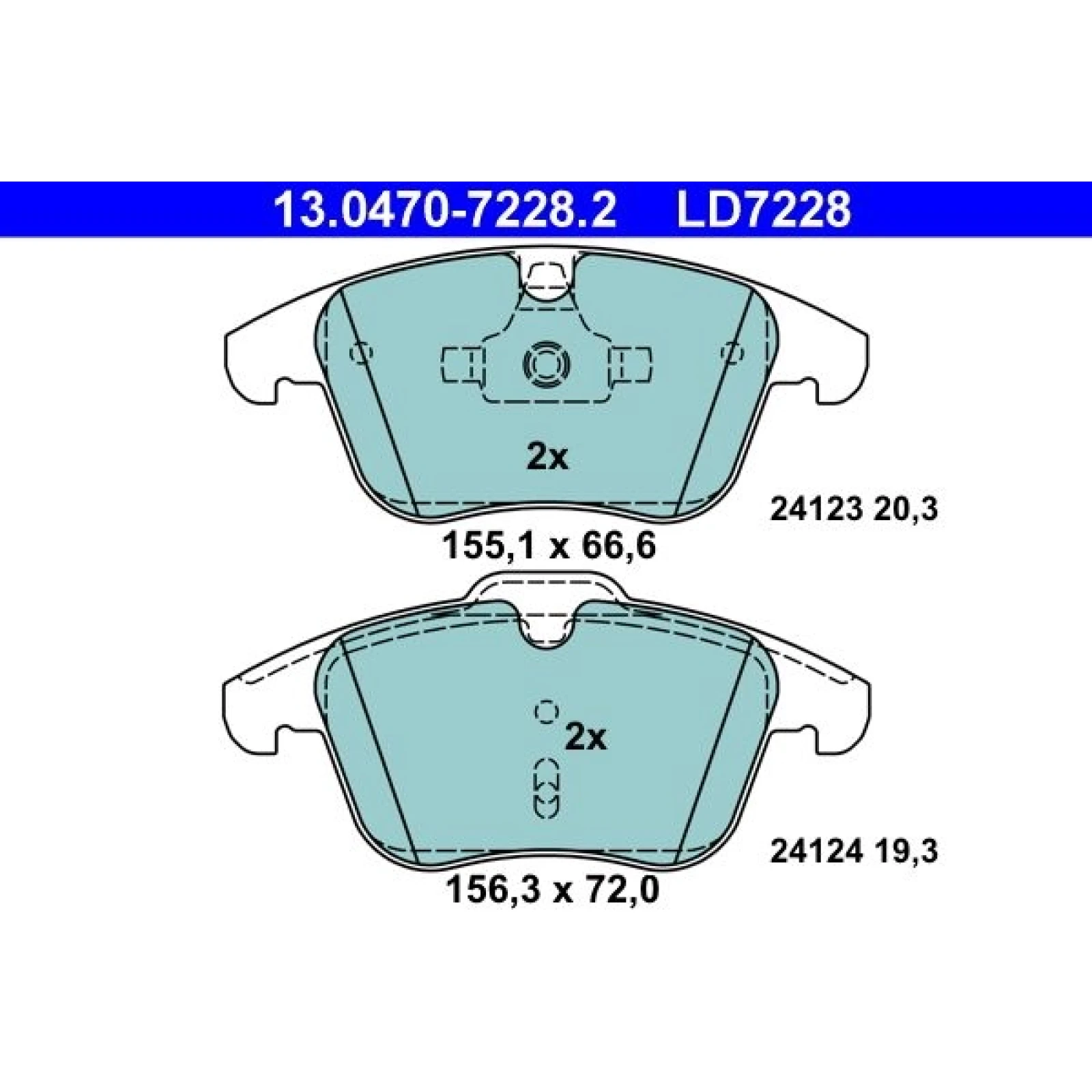 Bremsbelagsatz Volvo P. S60/S80/V60/V70/Xc70 1,5-3,2 06- Keramik 13.0470-7228.2