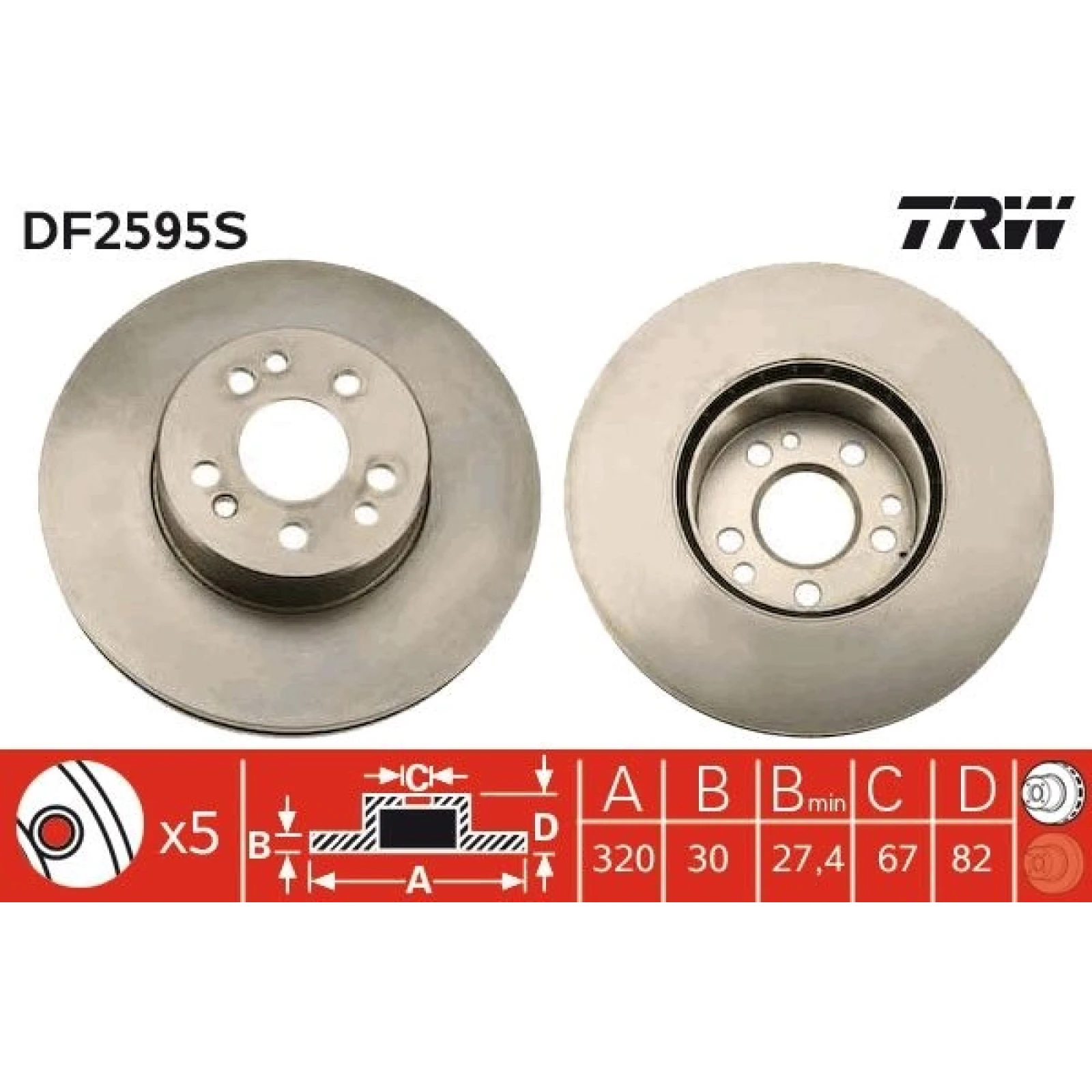TRW Bremsscheibe Mercedes-Benz W140 300 DF2595S