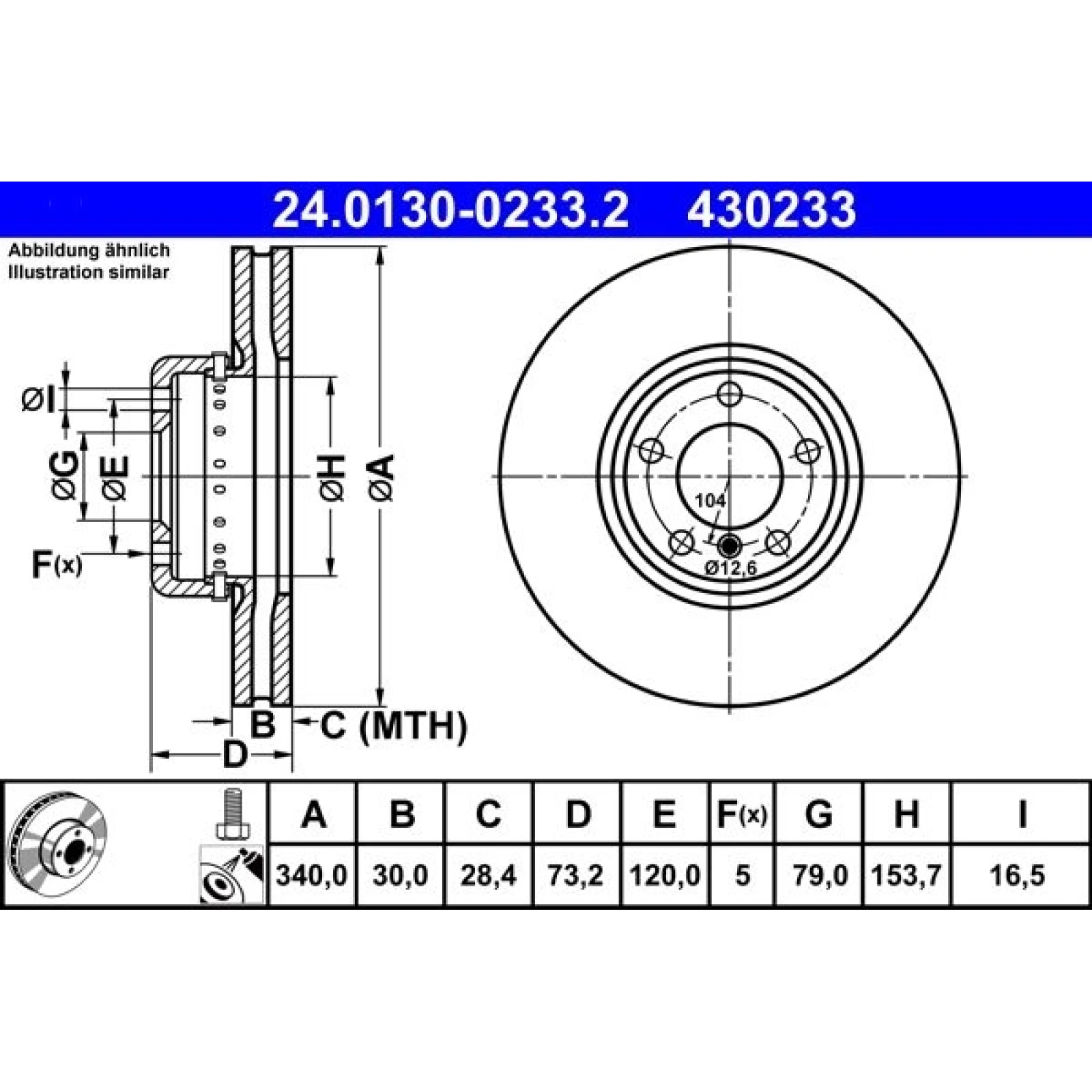 Bremsscheibe 24.0130-0233.2