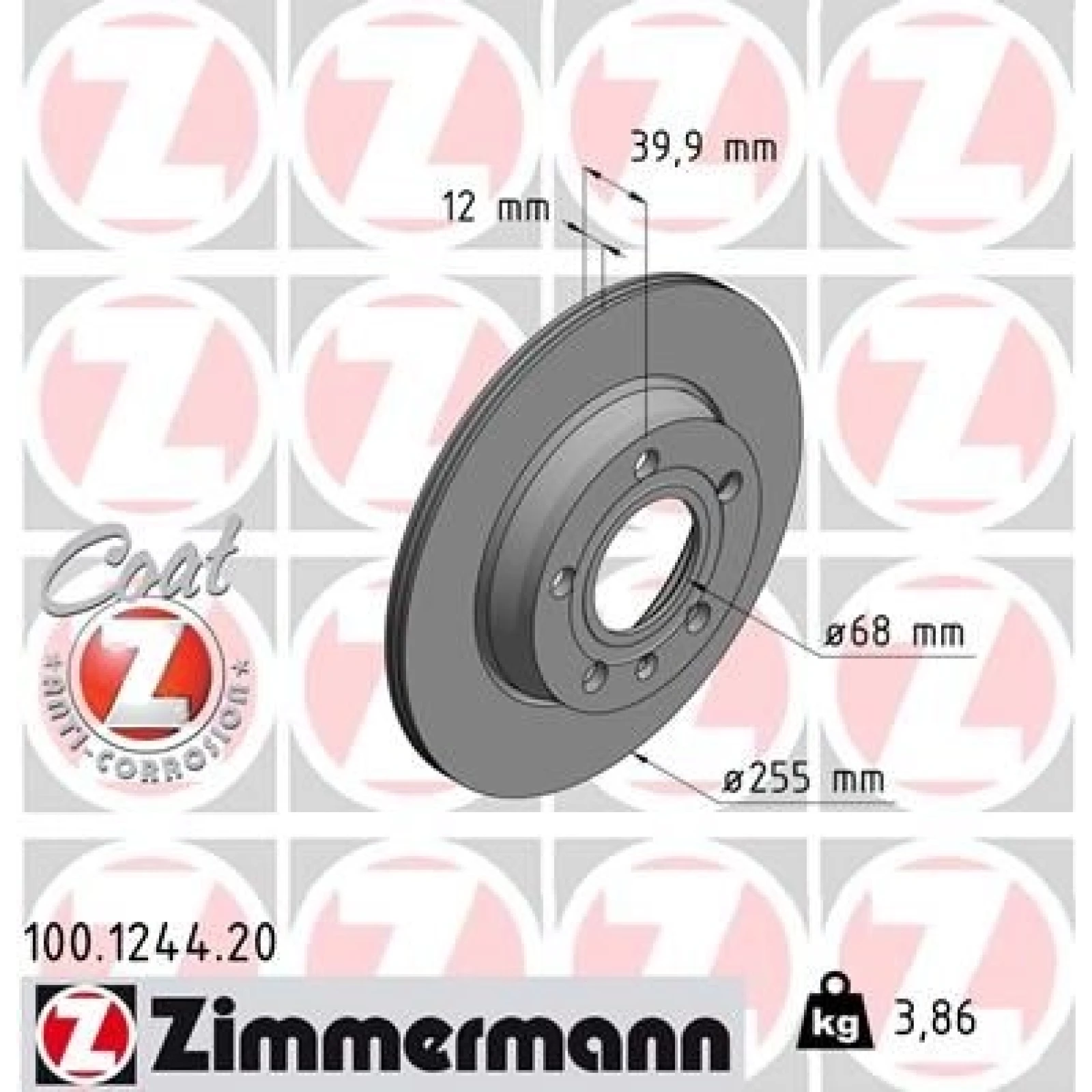 ZIMMERMANN Bremsscheibe 100.1244.20