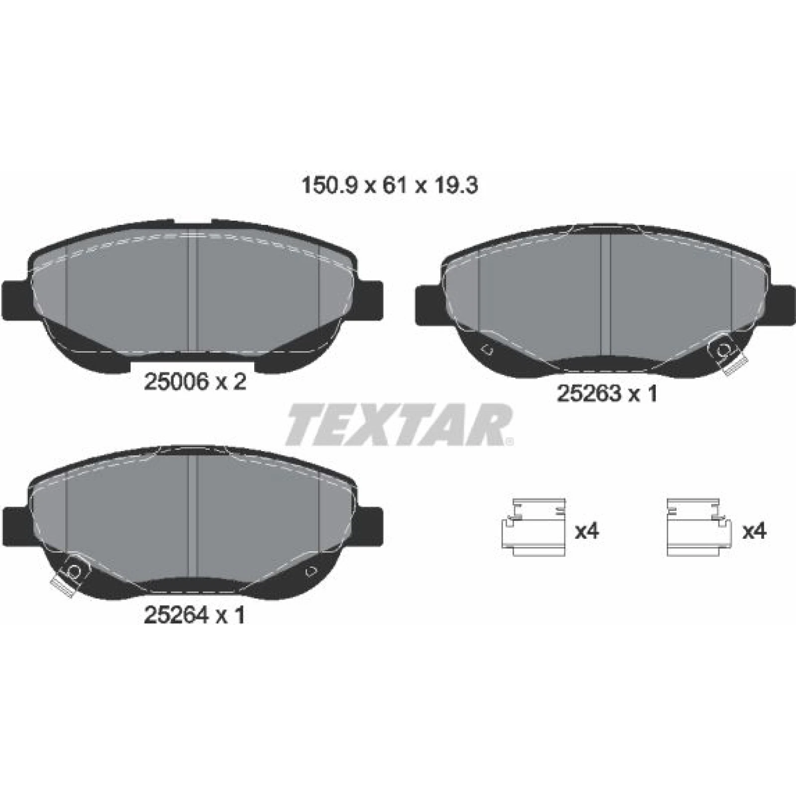 Bremsbelagsatz Toyota P. Avensis 10- 2,2D4D 2500601