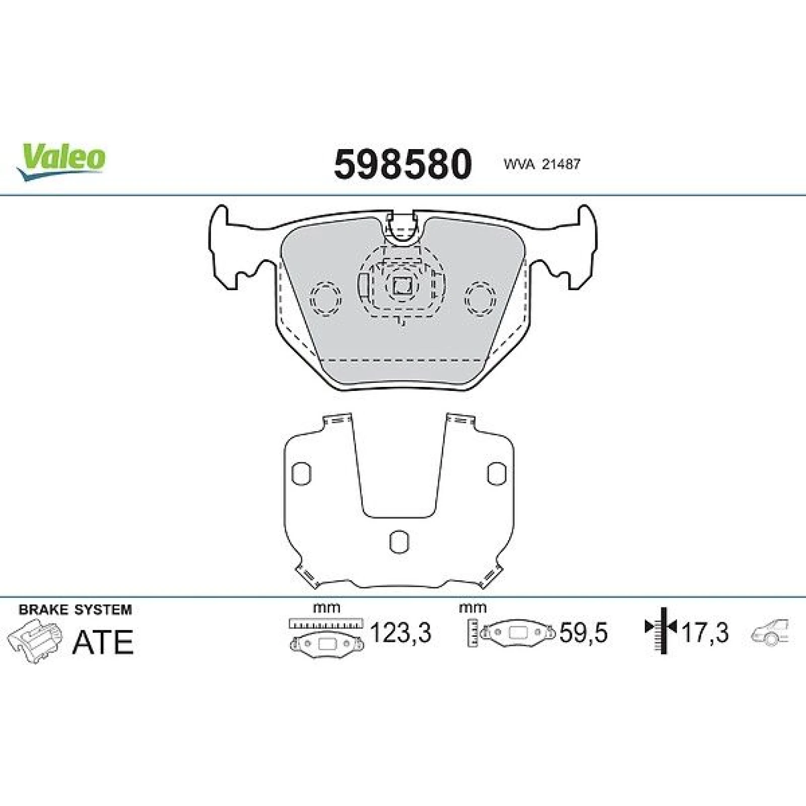 VALEO Bremsbeläge 598580