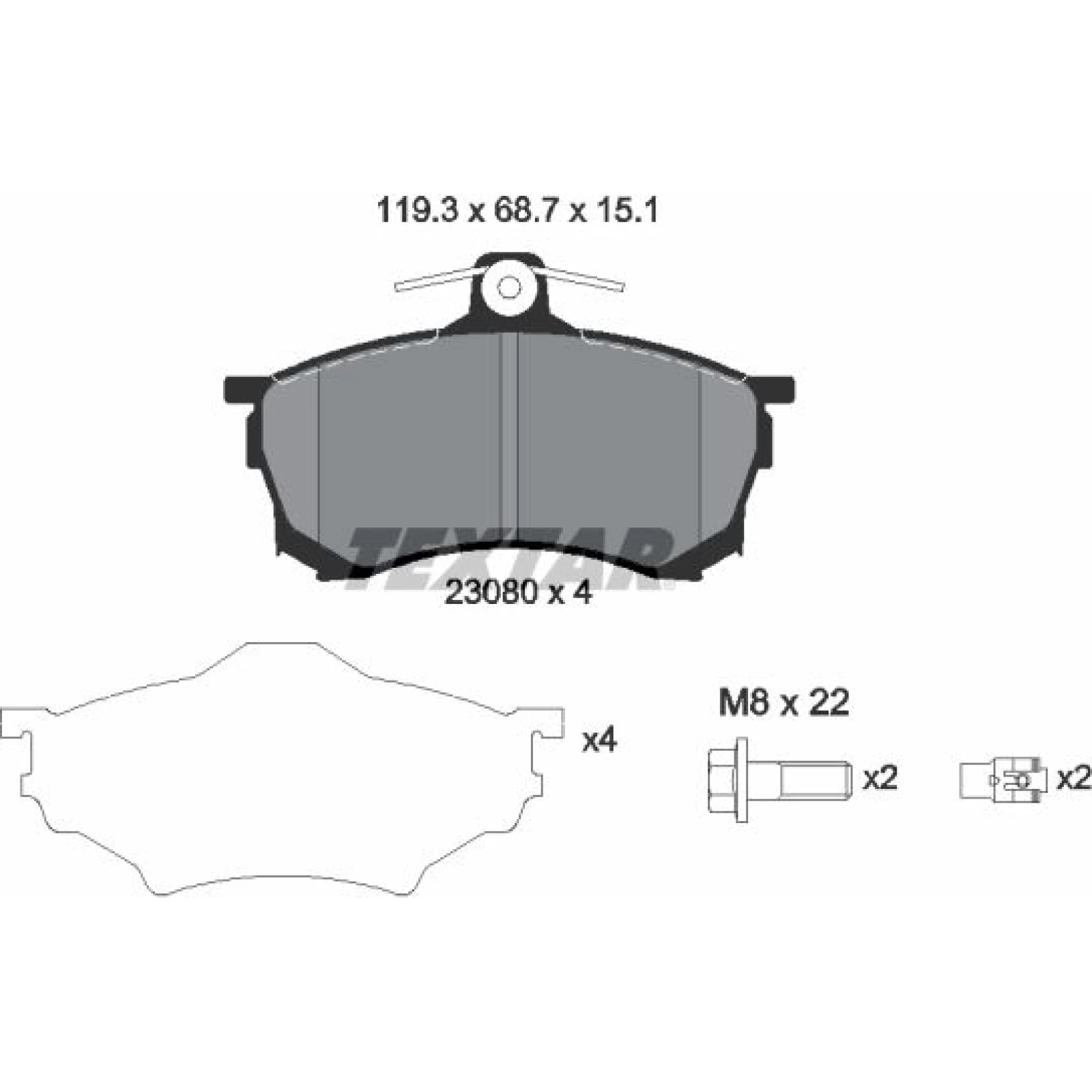 Bremsbelagsatz Mitsubishi P. Carisma 95 2308001