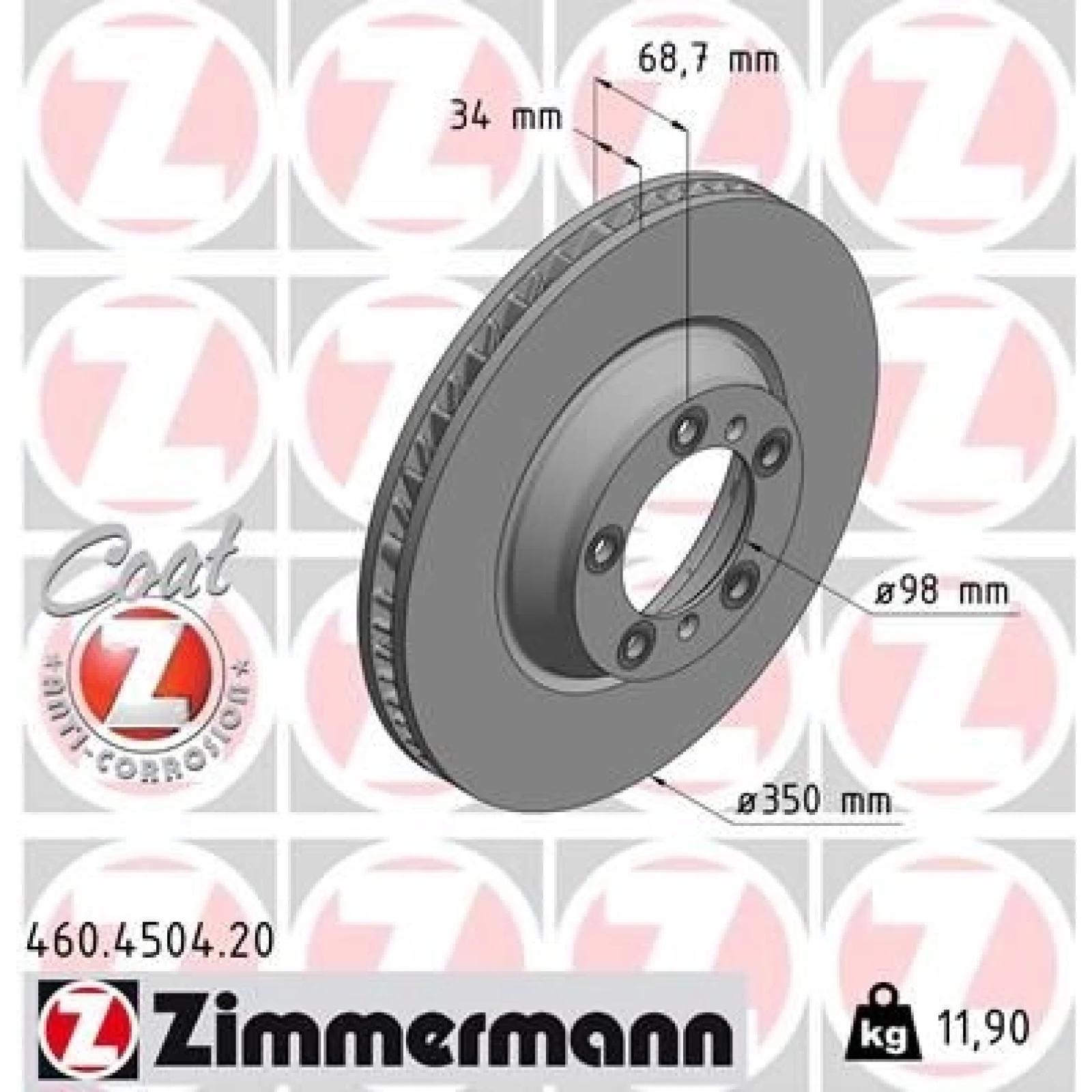 ZIMMERMANN Bremsscheibe 460.4504.20