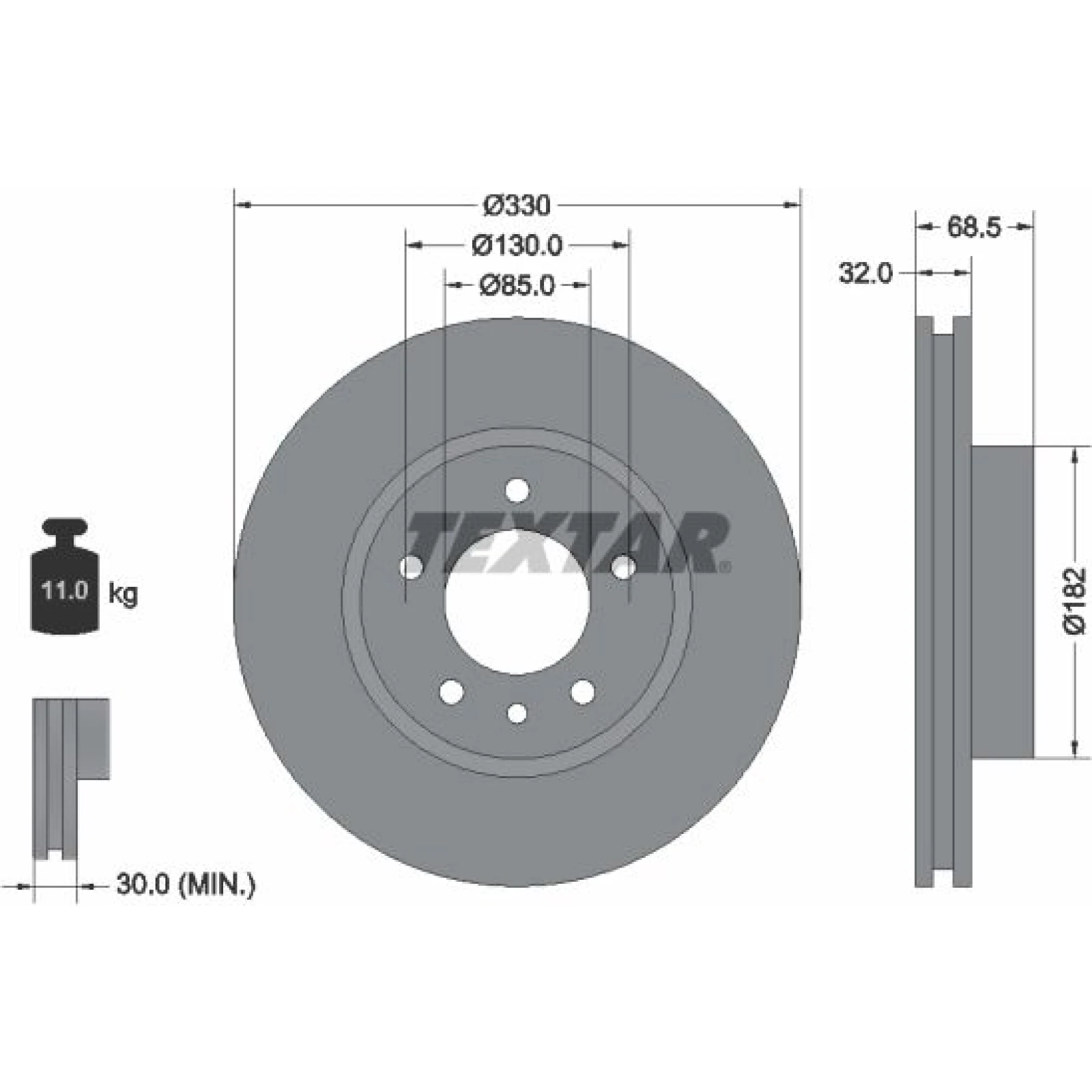 Bremsscheibe Porsche P. Cayenne/Touareg 17 Le 92121505