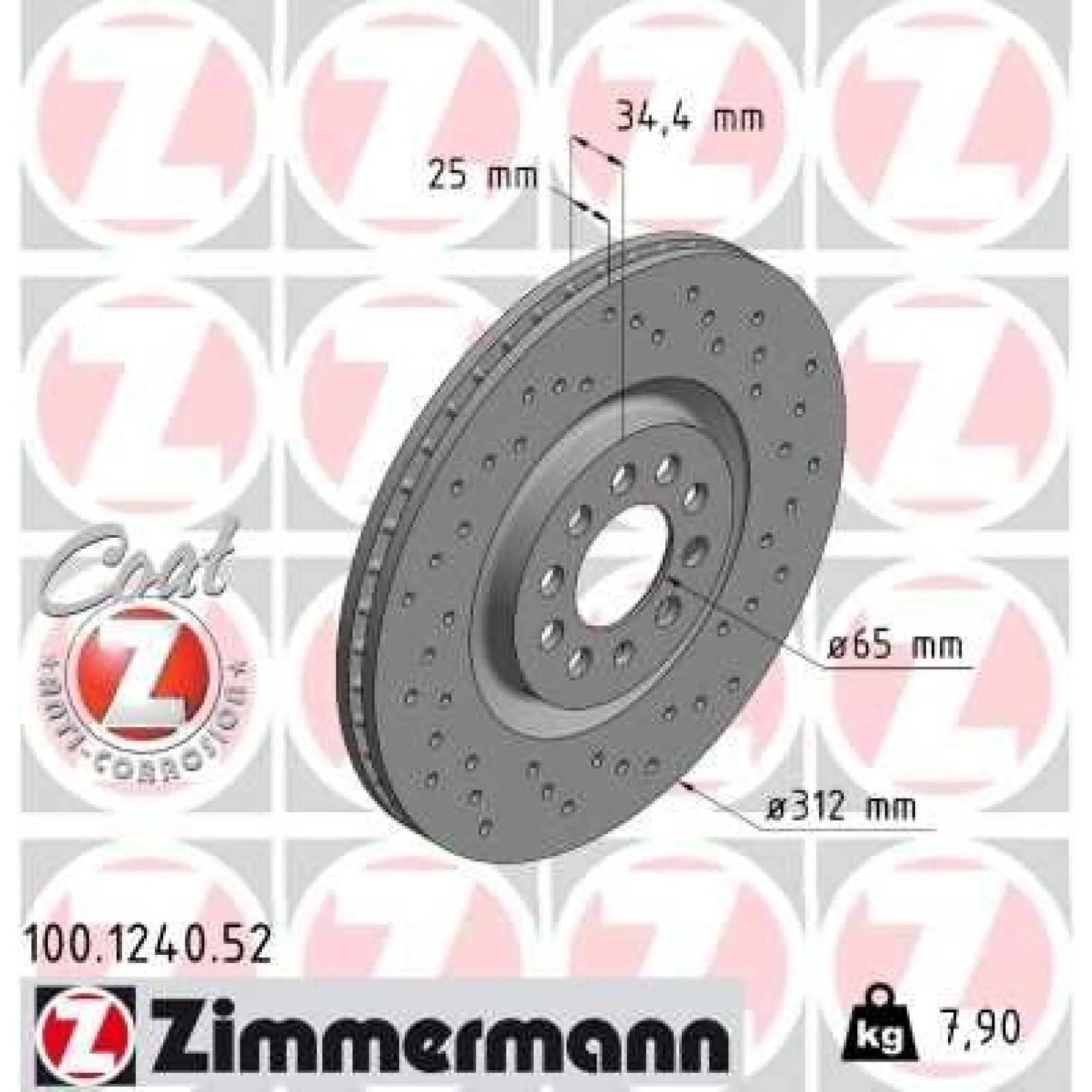 ZIMMERMANN Bremsscheibe 100.1240.52