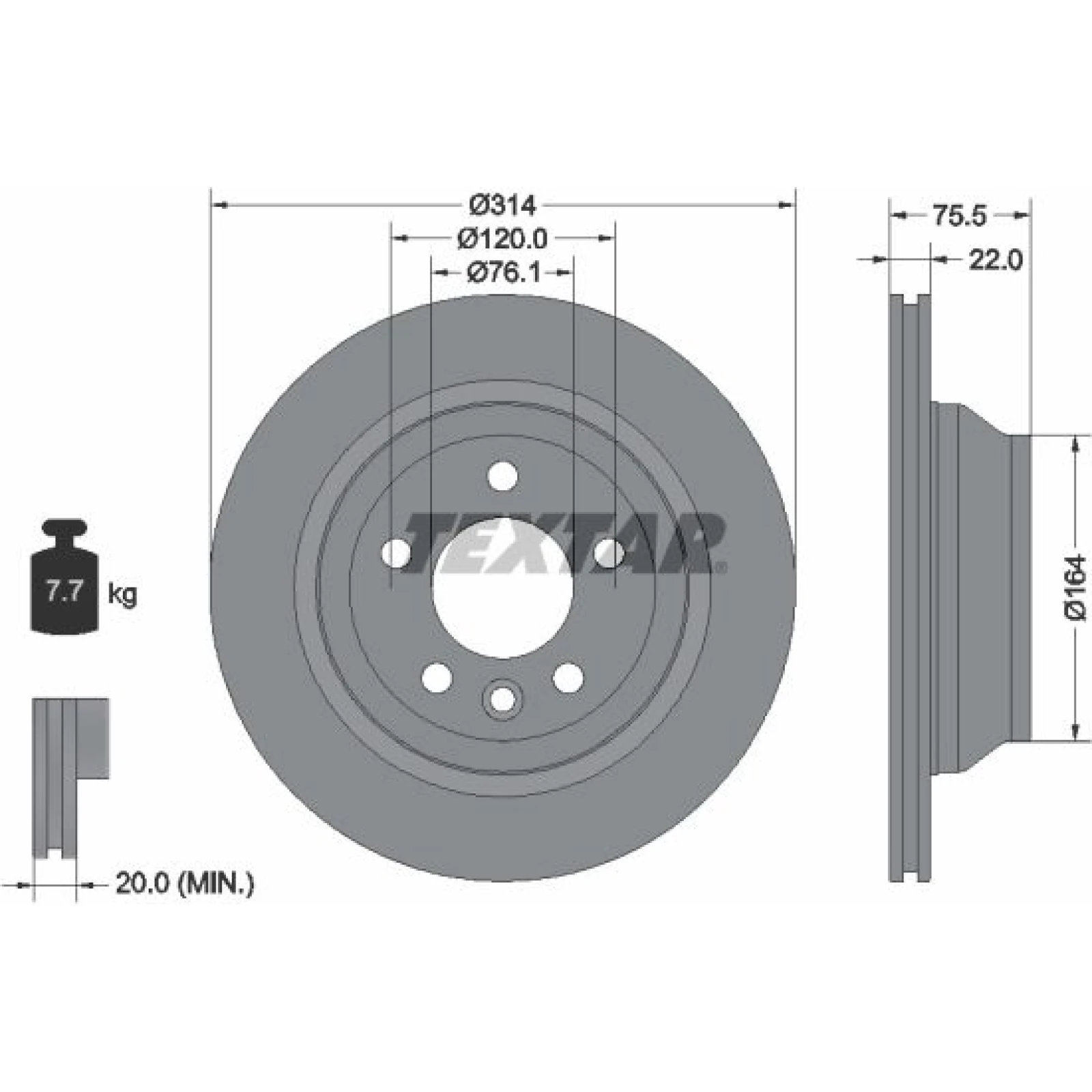 Bremsscheibe Vw T. T5 03- 314Mm/Touareg 2.5Tdi 92121903