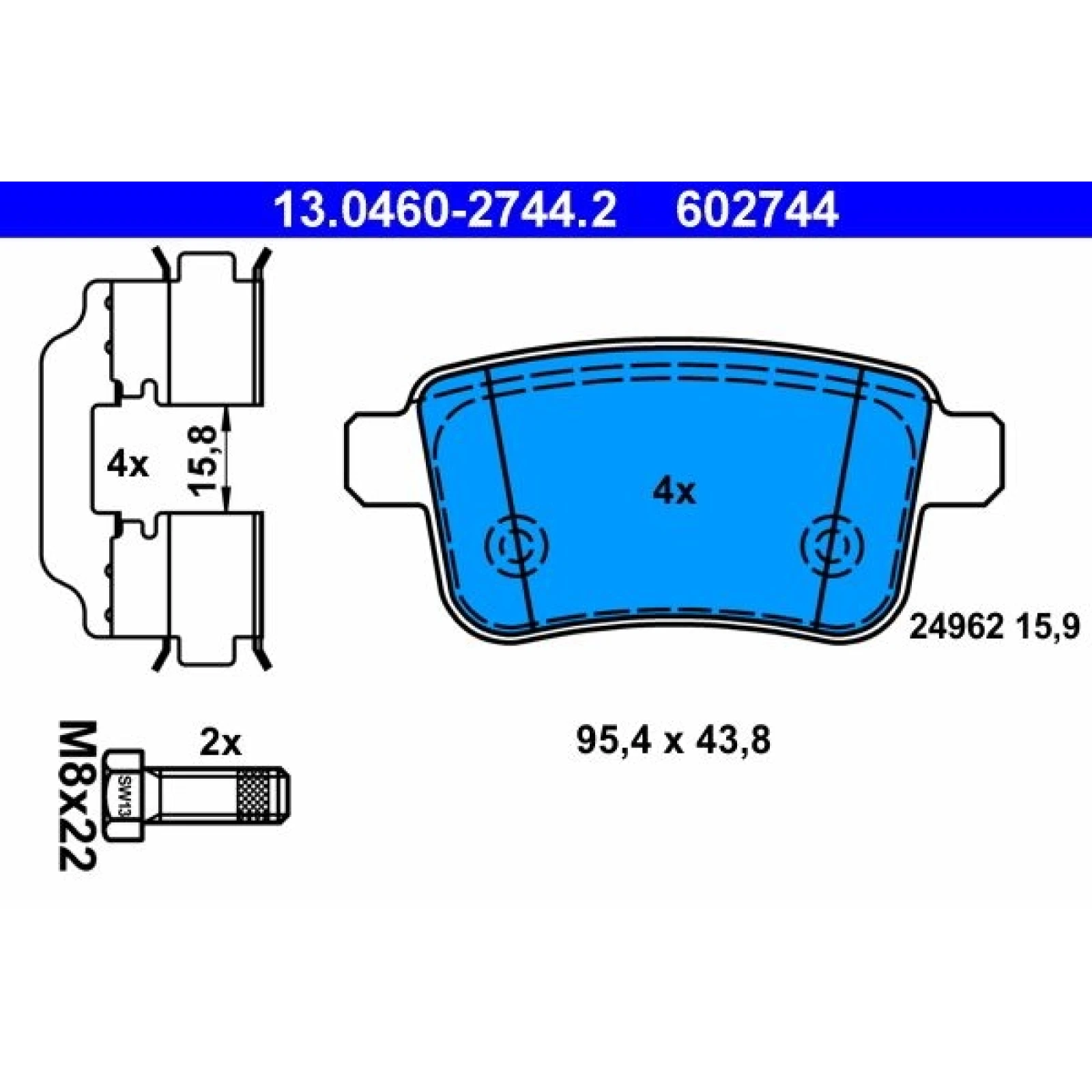 Bremsbelagsatz Db T. Citan 1.2/1.5 Cdi 12 13.0460-2744.2