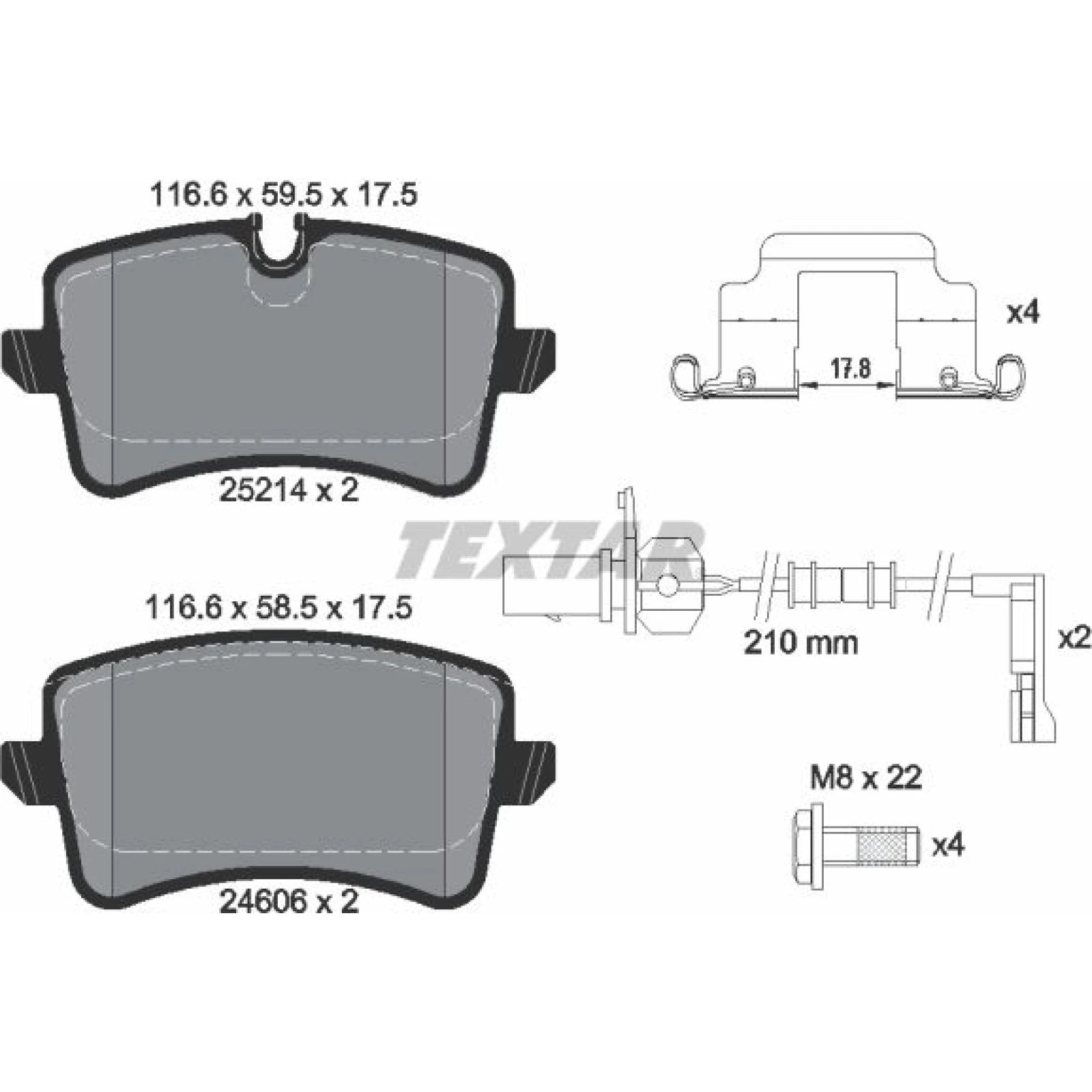 Bremsbelagsatz Vw T. A6/A7 11- Scheibe 330Mm 1 Sensor 2521402