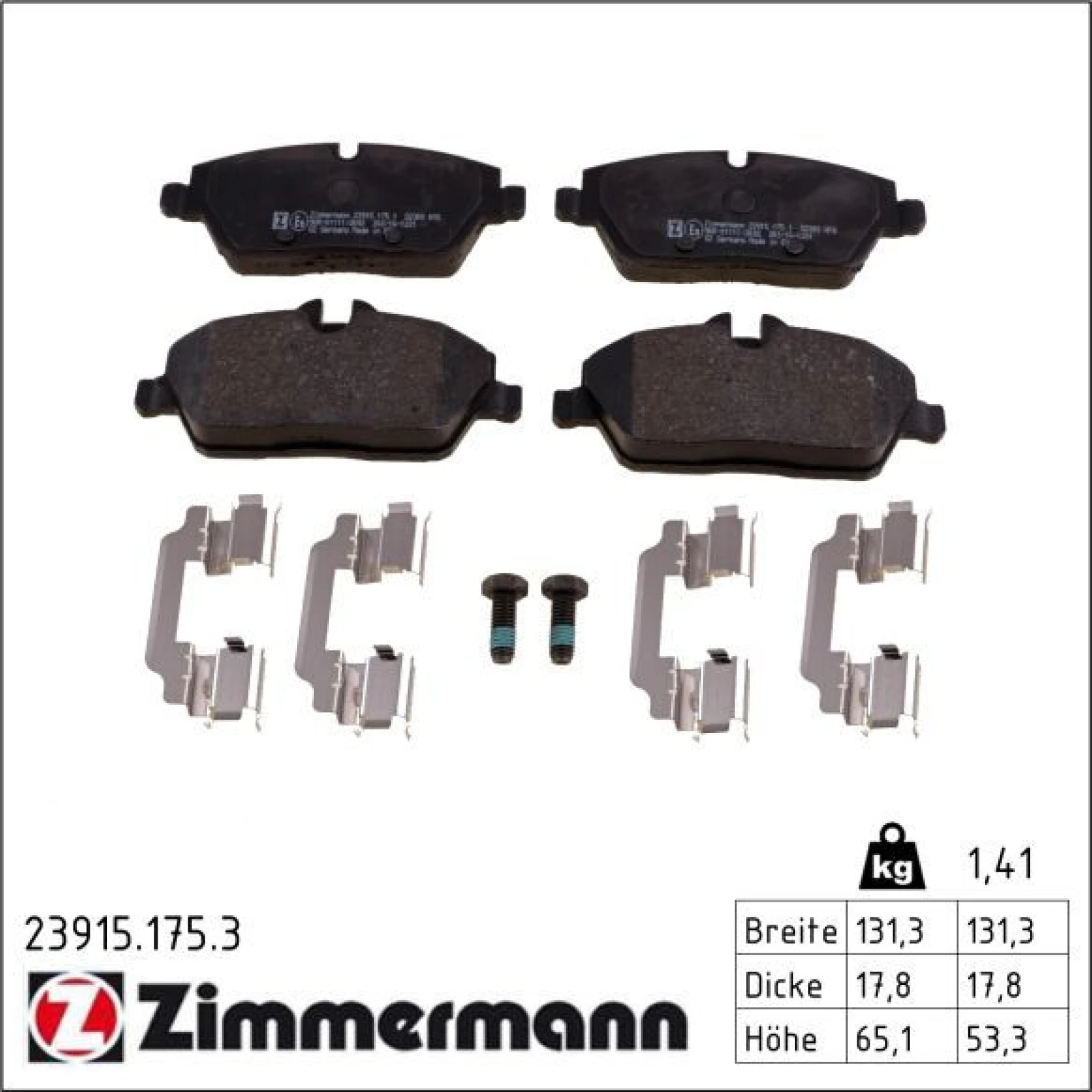 ZIMMERMANN Bremsbeläge 23915.175.3