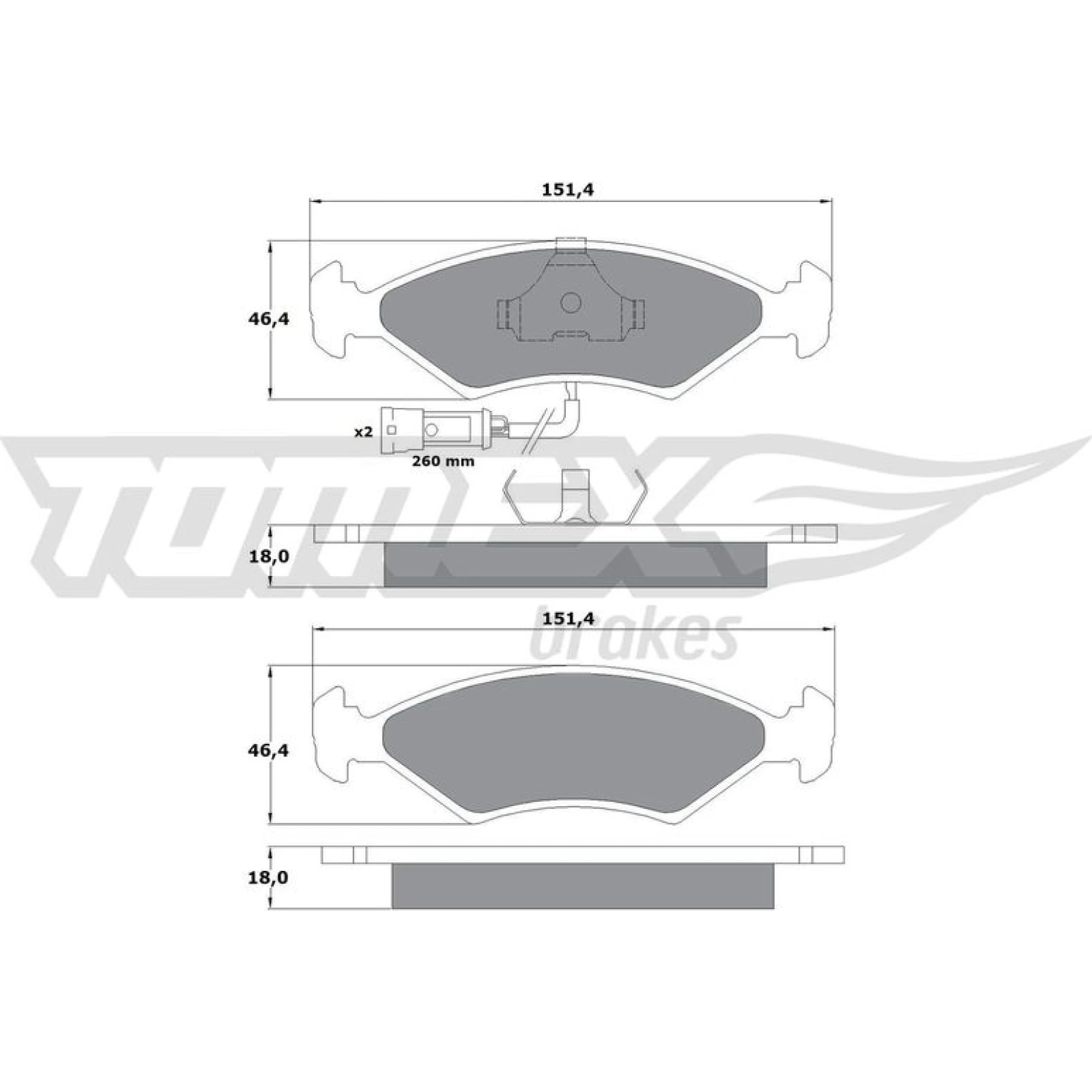 TOMEX brakes Bremsbelagsatz, Scheibenbremse TX 10-282