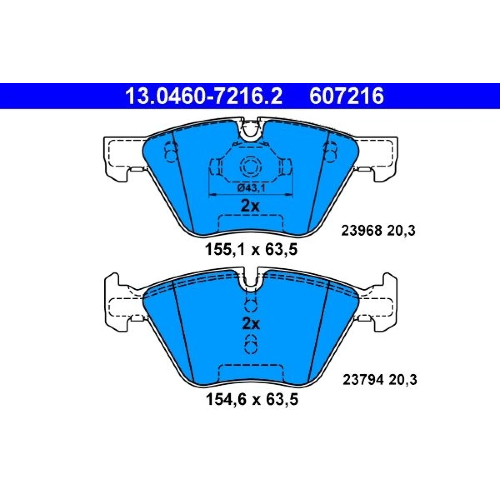 Bremsbelagsatz Bmw S. E90/E91 05- 318-330/E89 Z4 09 13.0460-7216.2