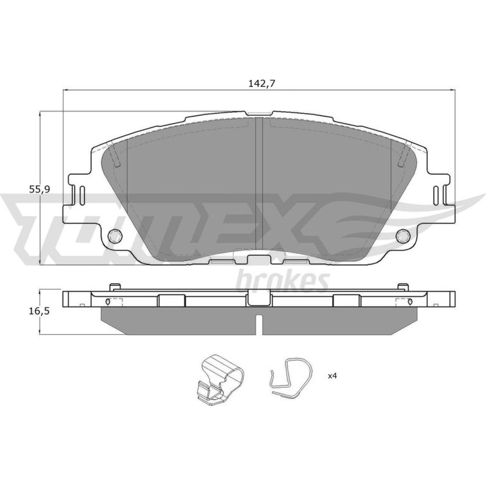 TOMEX brakes Bremsbelagsatz, Scheibenbremse TX 19-64