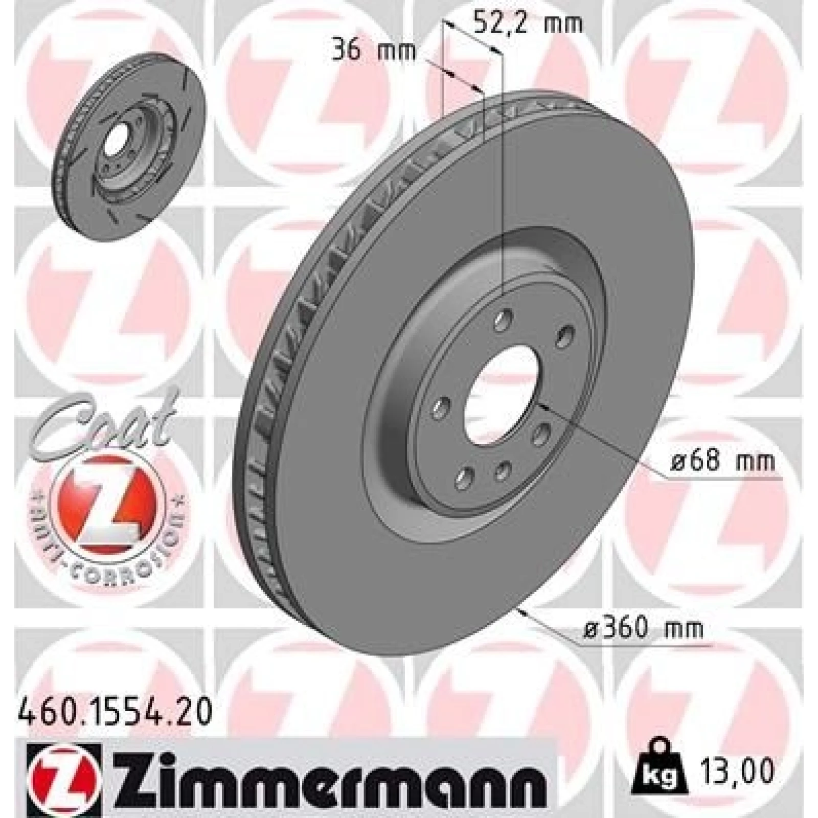 ZIMMERMANN Bremsscheibe 460.1554.20
