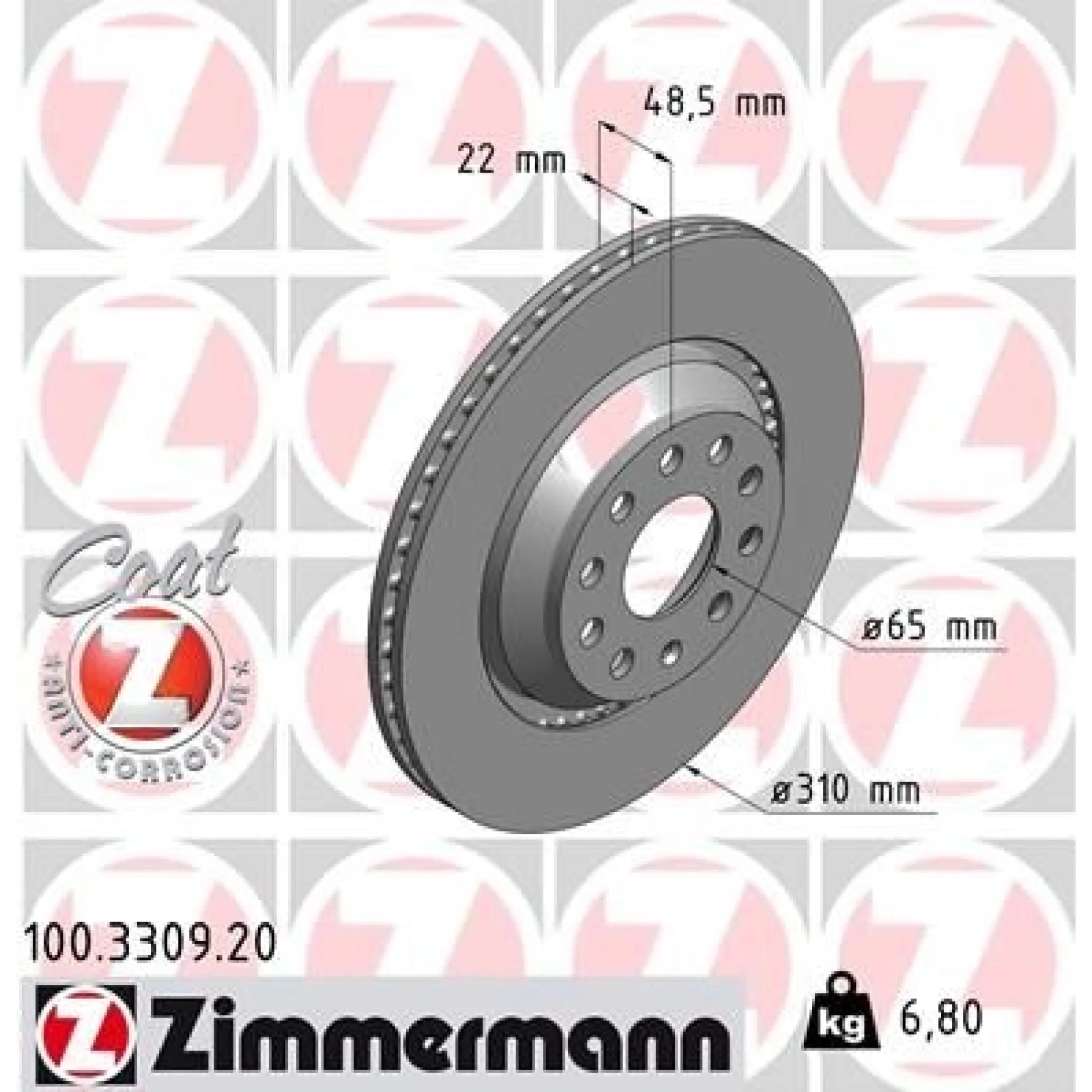 ZIMMERMANN Bremsscheibe 100.3309.20