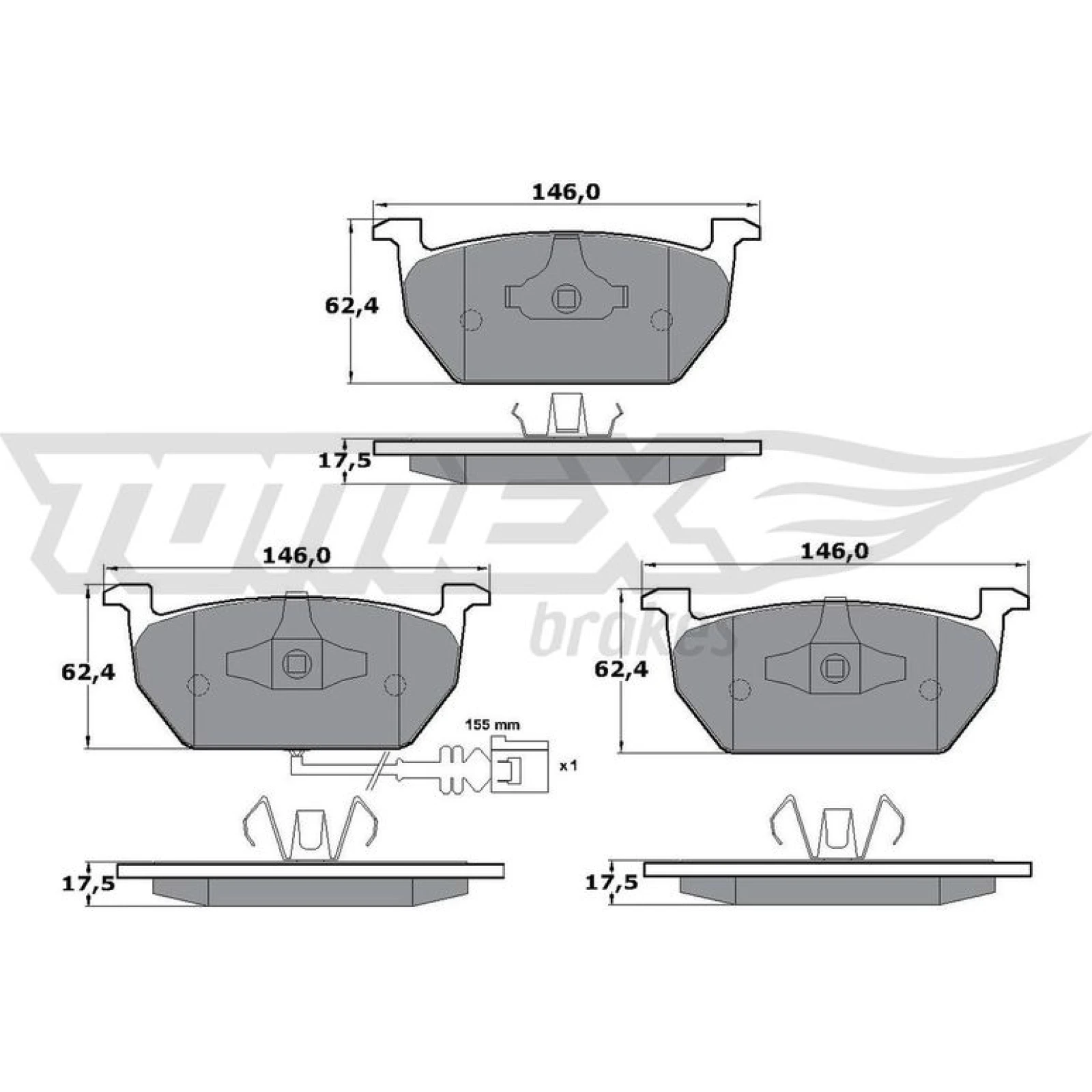 TOMEX brakes Bremsbelagsatz, Scheibenbremse TX 17-03
