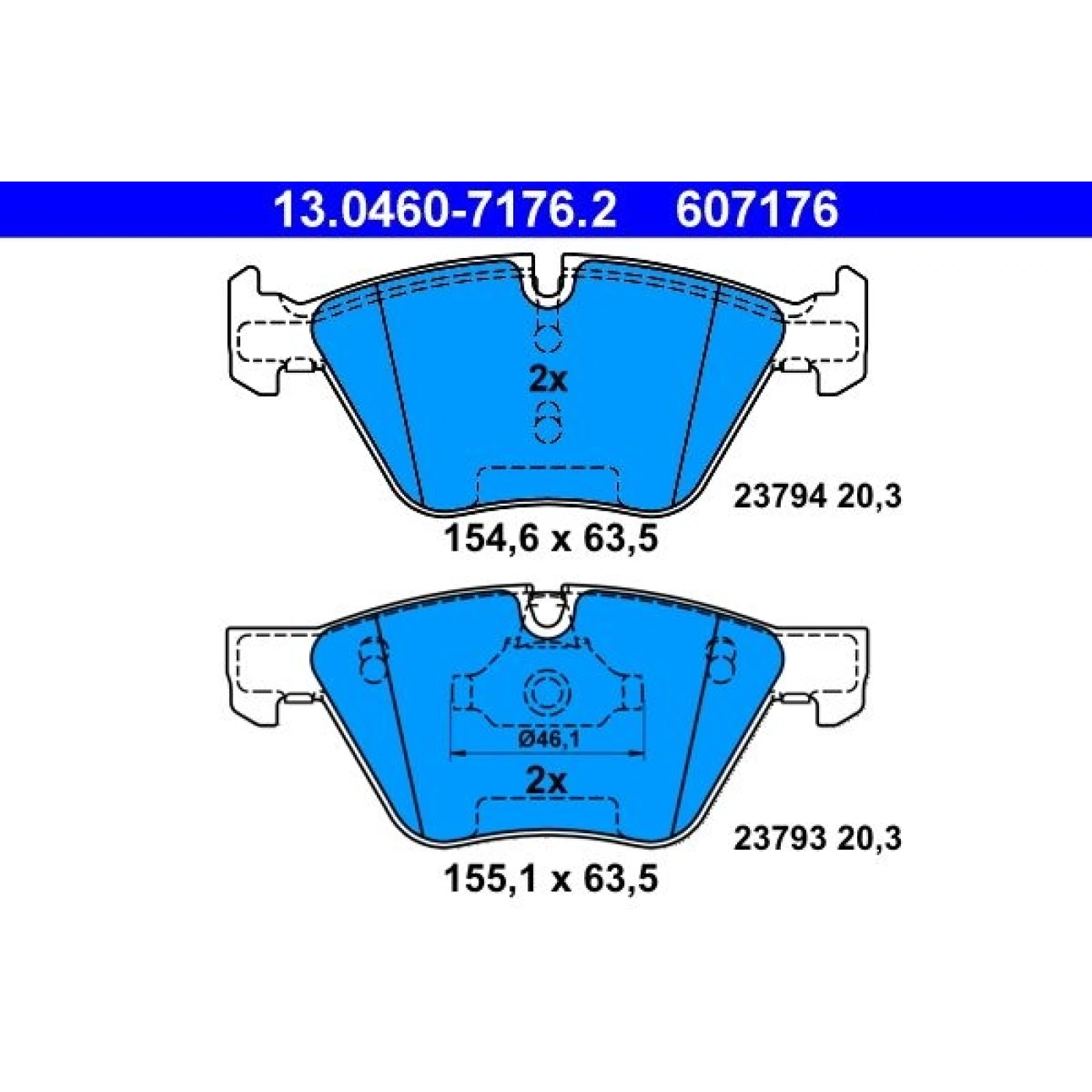 Bremsbelagsatz Bmw S. E60/61 03- 520-525 13.0460-7176.2