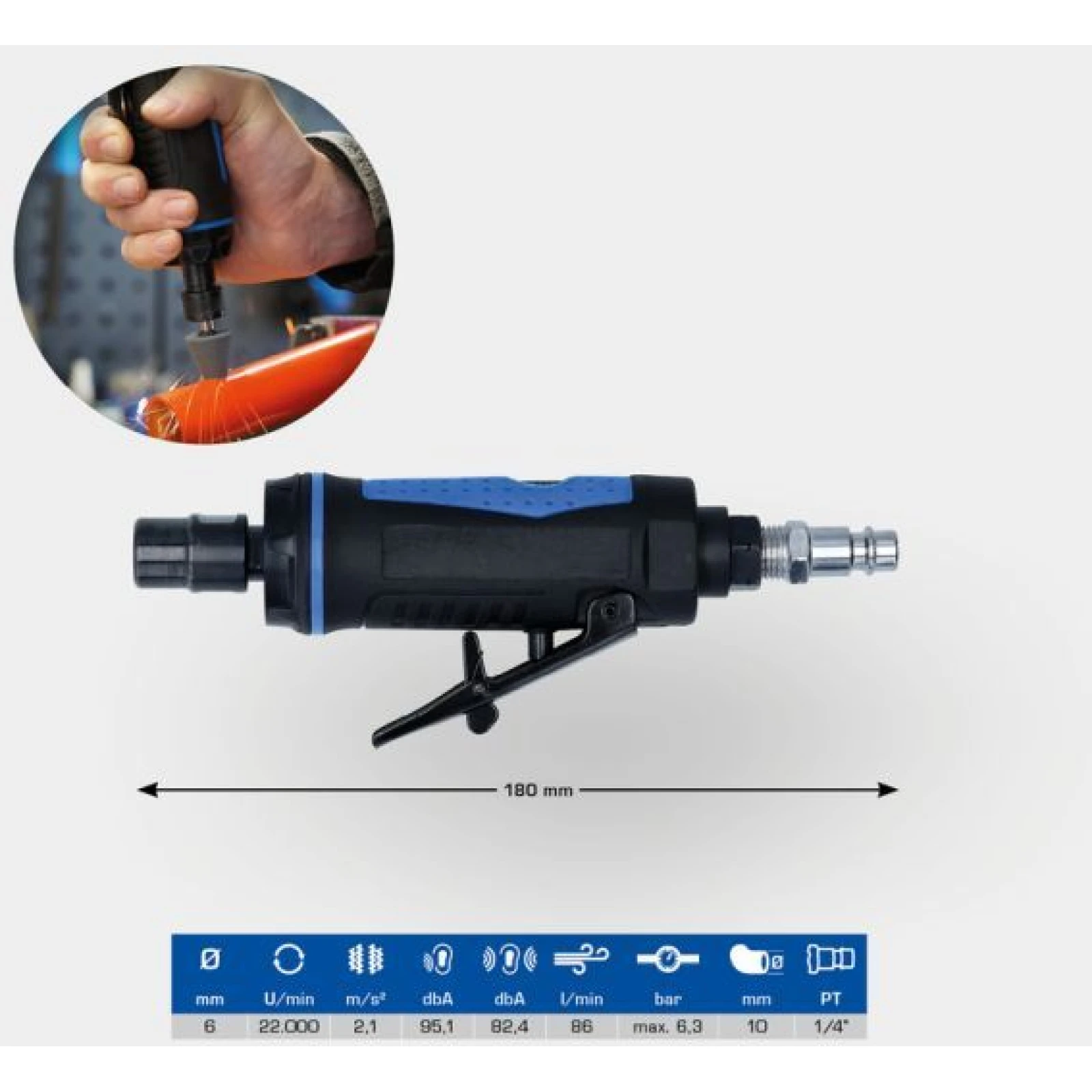 KS TOOLS Stabschleifer (Druckluft) BT160705