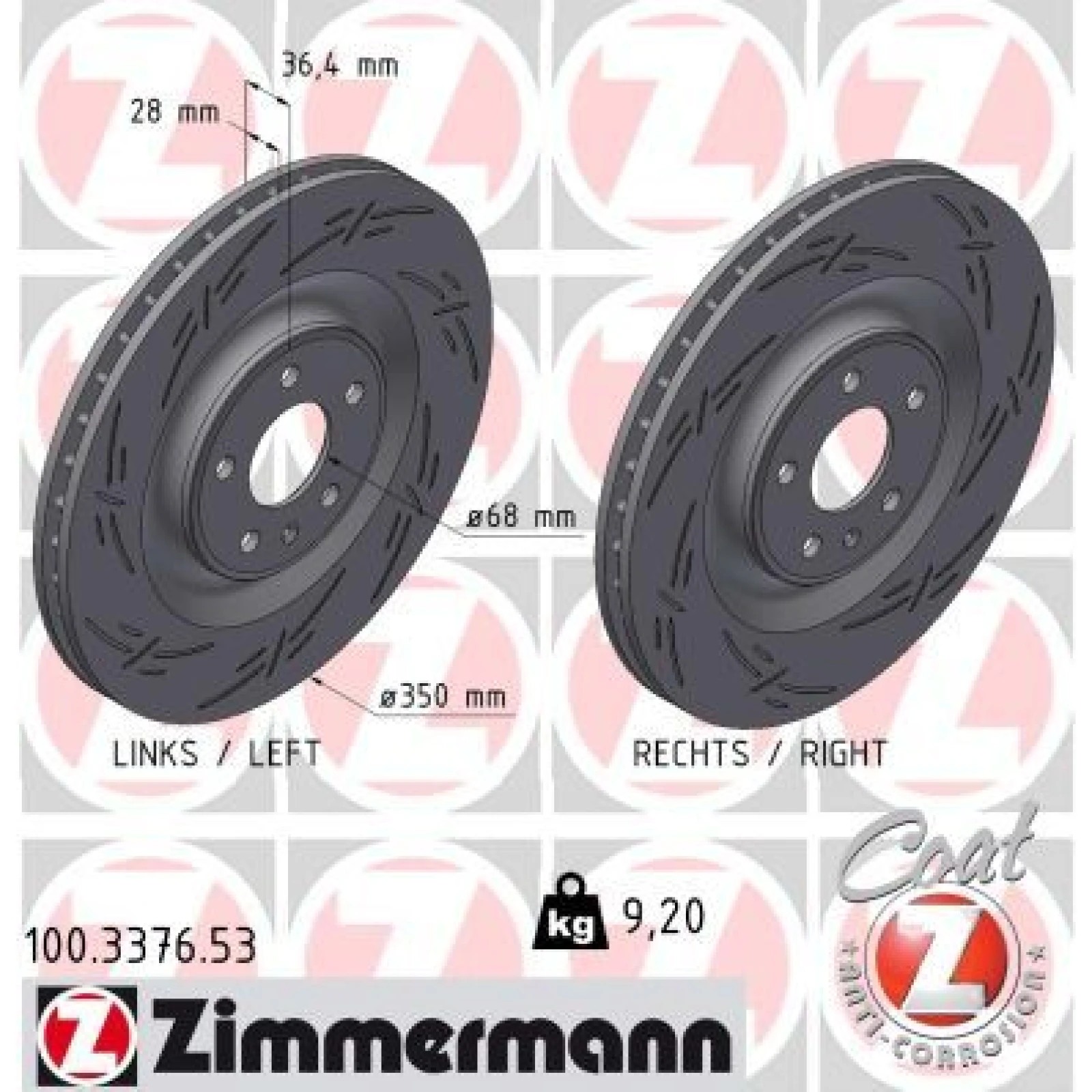 ZIMMERMANN Bremsscheibe 100.3376.53