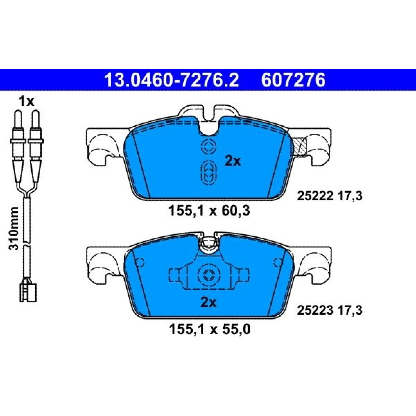 Bremsbelagsatz Peugeot P. 508 1.6-2.2 Hdi 10 13.0460-7276.2