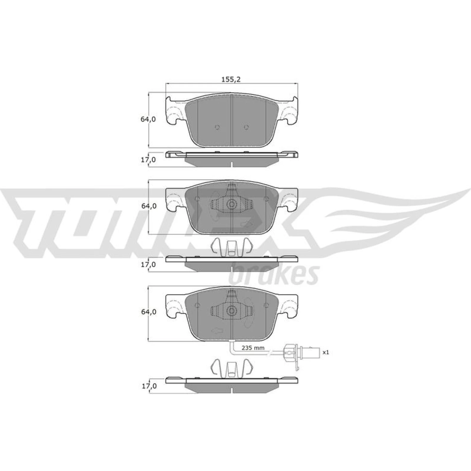 TOMEX brakes Bremsbelagsatz, Scheibenbremse TX 18-21