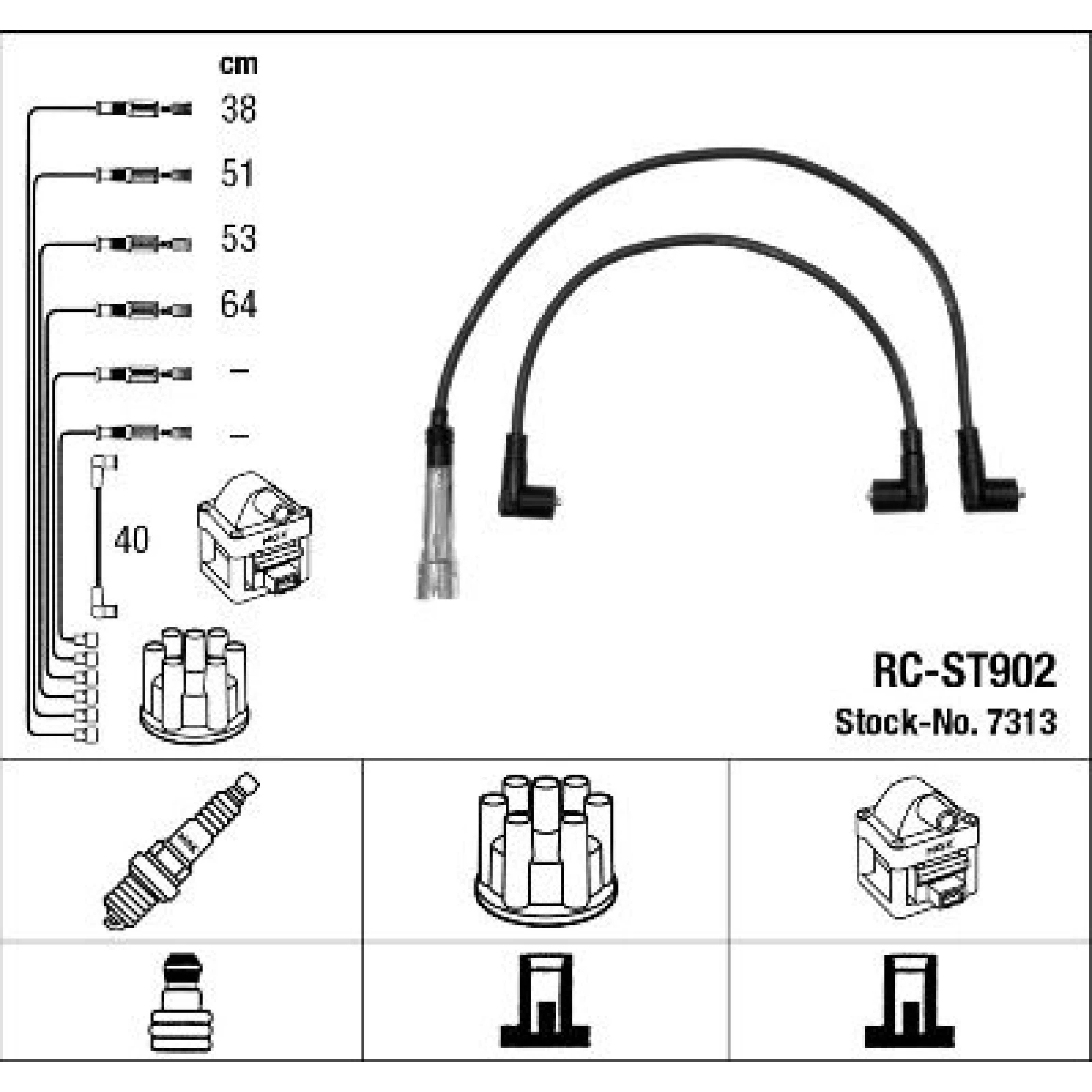 RC-ST902 NGK - Zündkabelsatz 7313