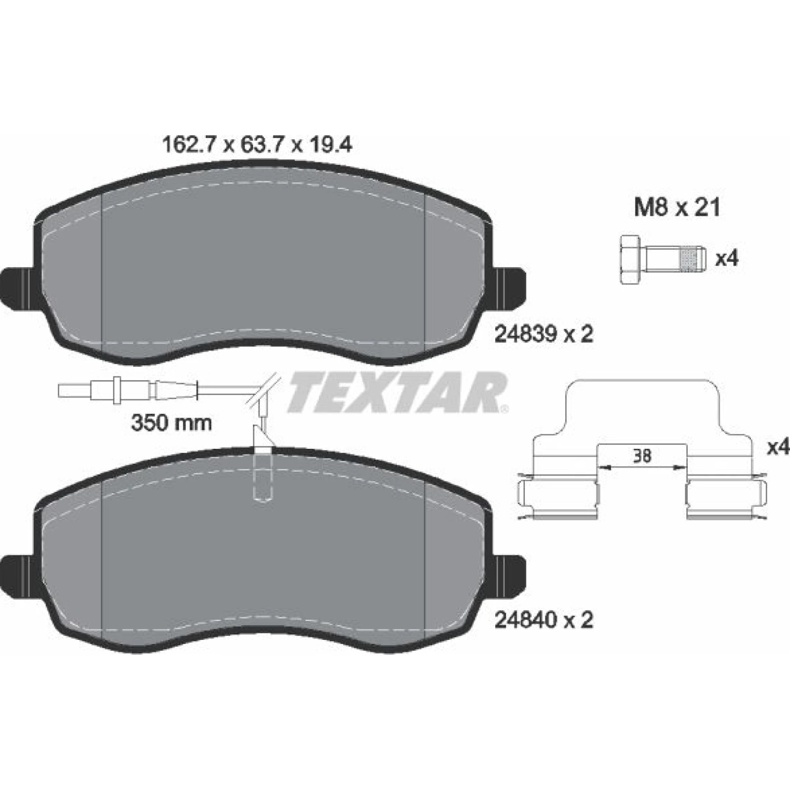 Bremsbelagsatz Citroen P. C8/807 06- 2.2Hdi 2483901