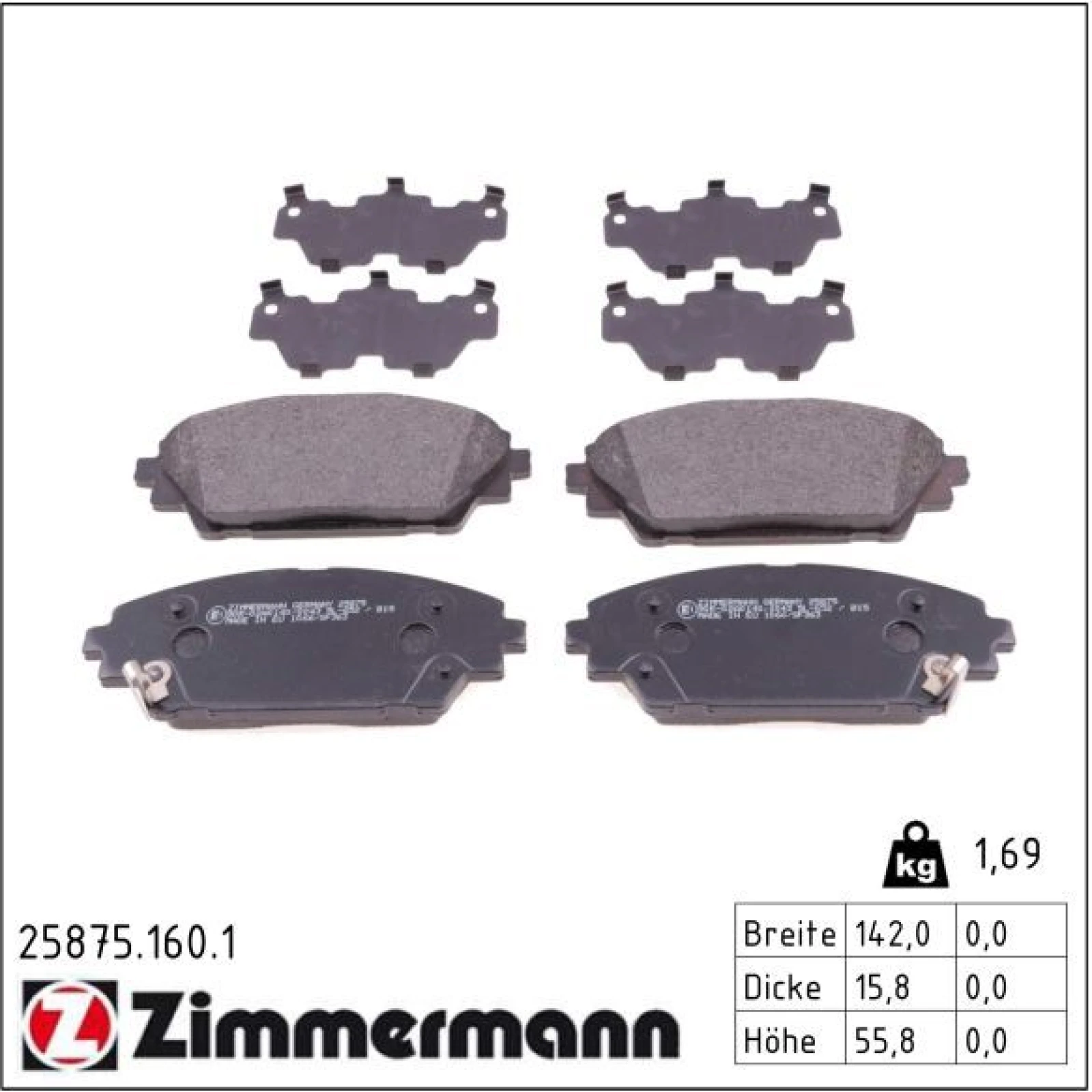ZIMMERMANN Bremsbeläge 25875.160.1