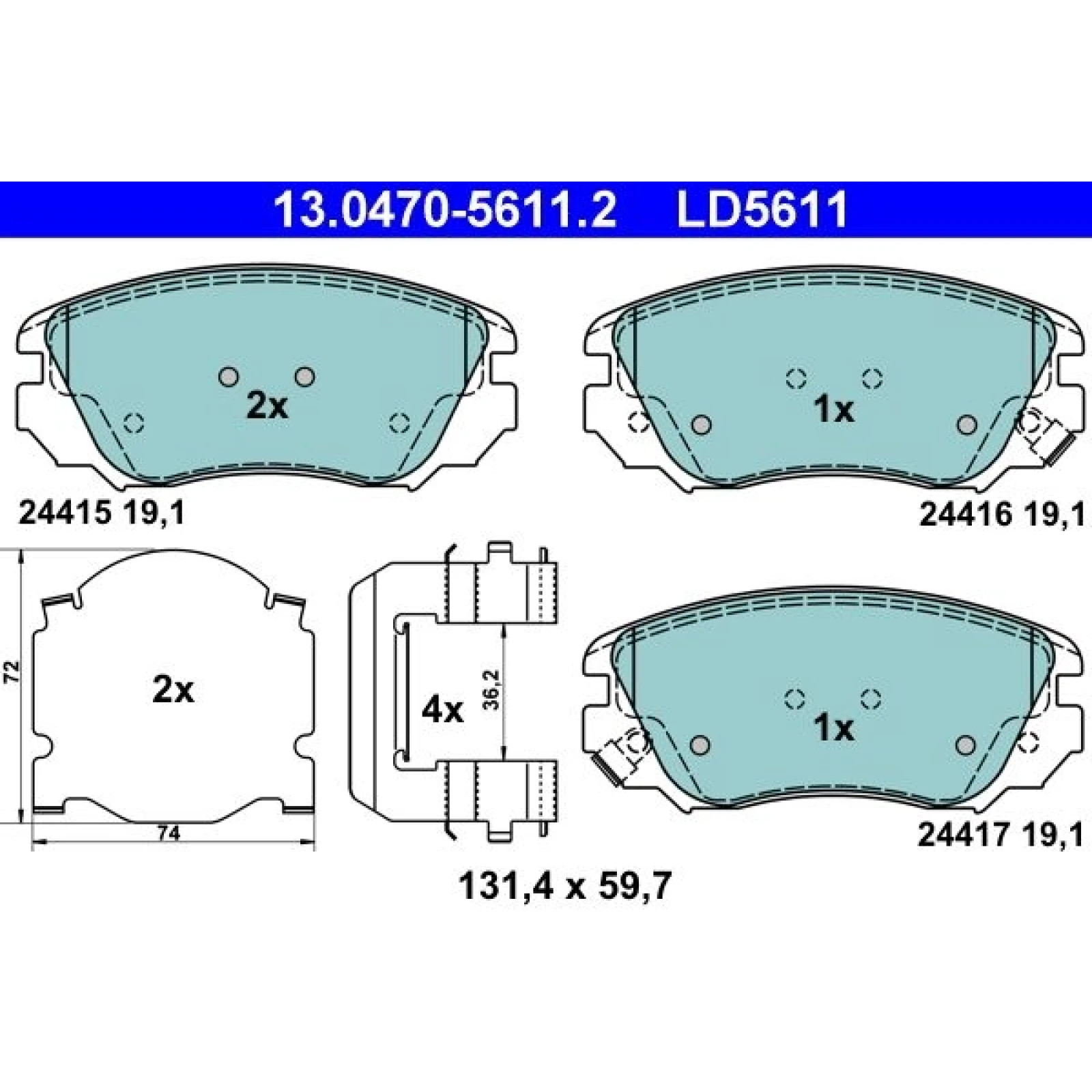 Bremsbelagsatz Opel P. Insignia 1.4-2.0 08- Keramik 13.0470-5611.2