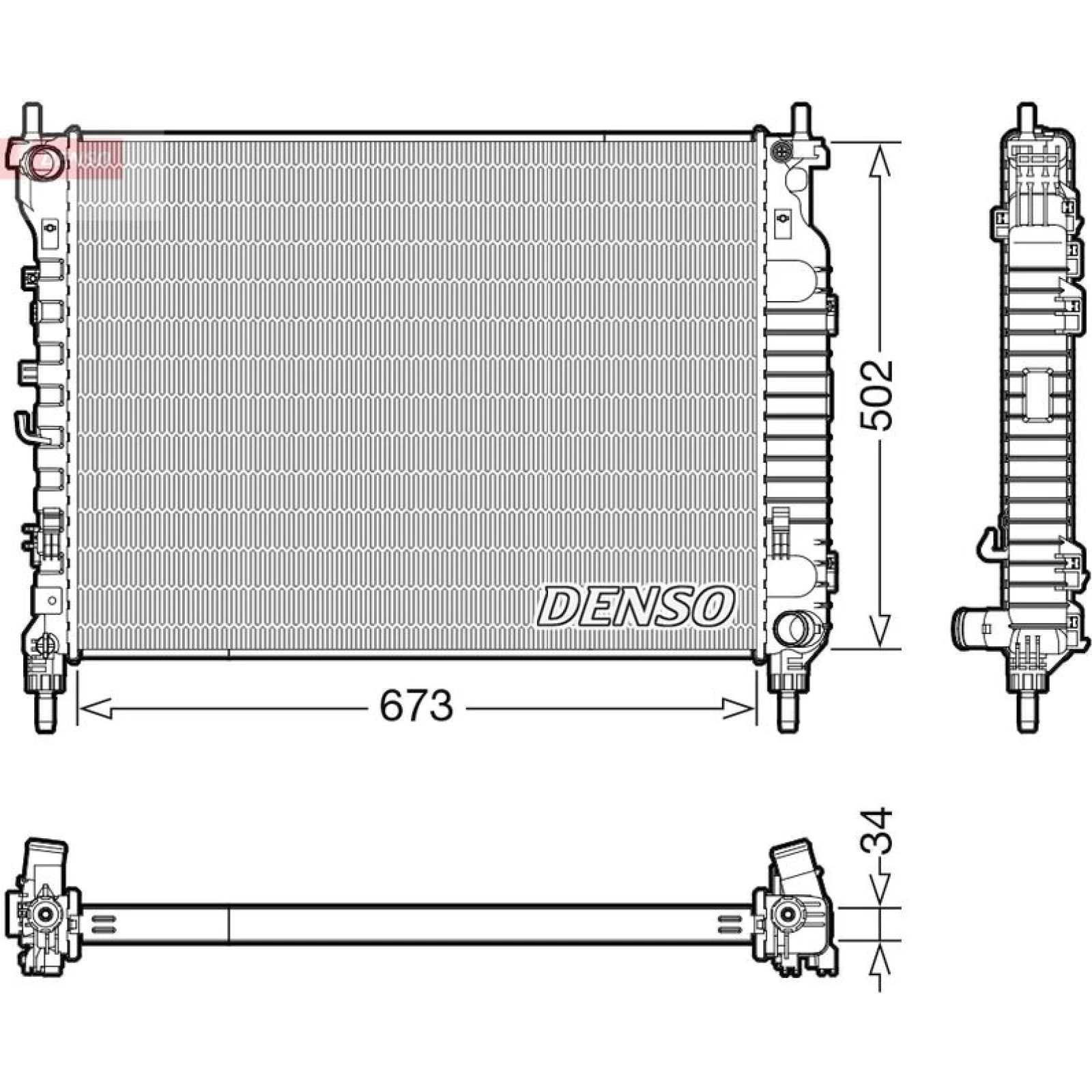 DENSO Kühler, Motorkühlung DRM20125