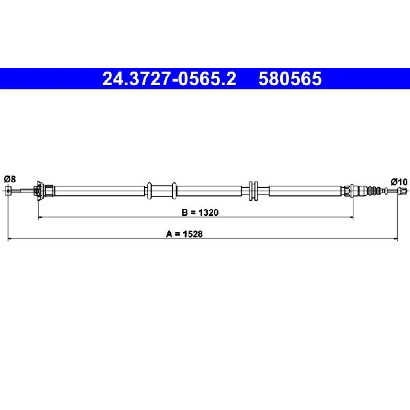 ATE Handbremsseil Seilzug Festellbremse 24.3727-0565.2