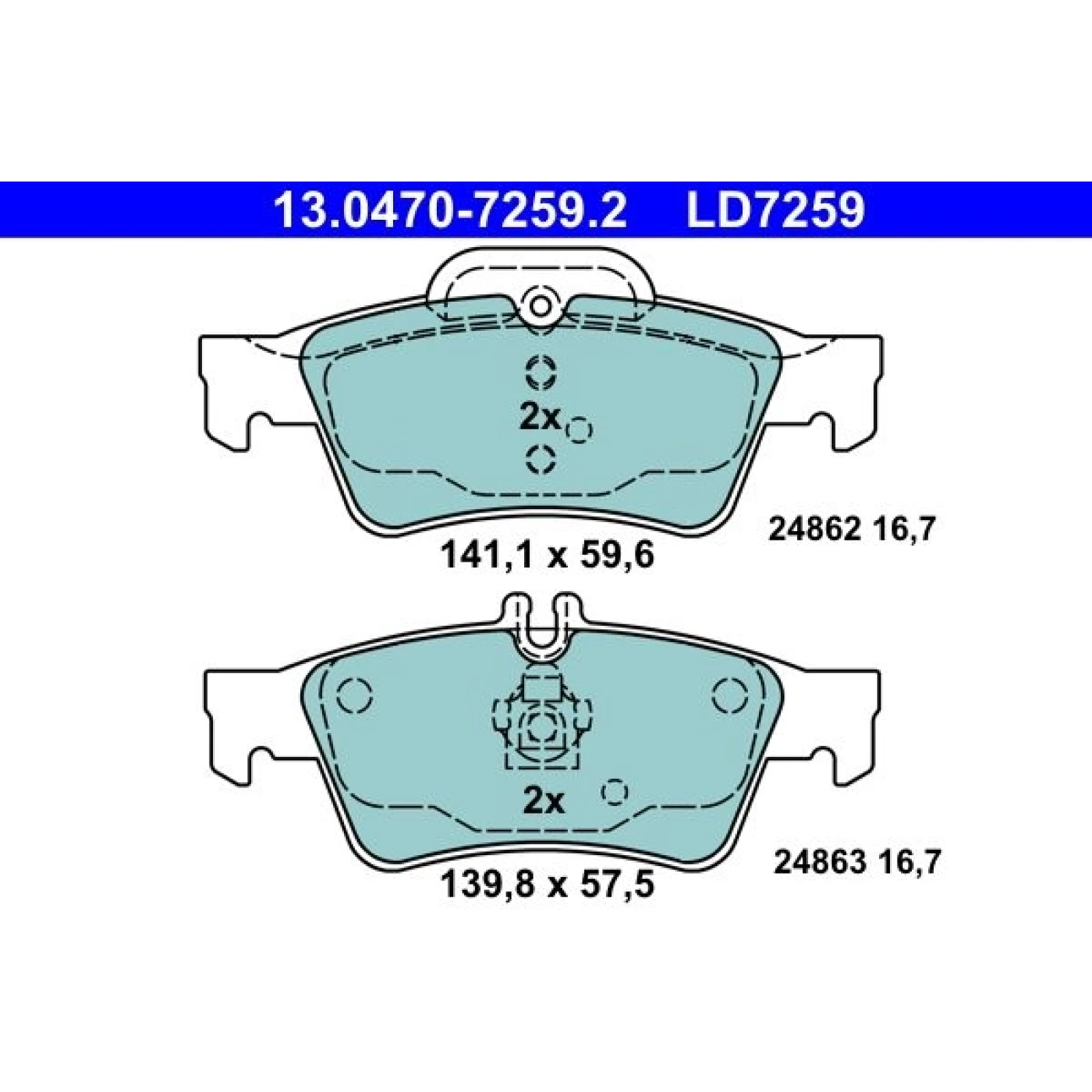 Bremsbelagsatz Db T. C218/X218/W212/S212 2.1-5.5 09- Keramik 13.0470-7259.2