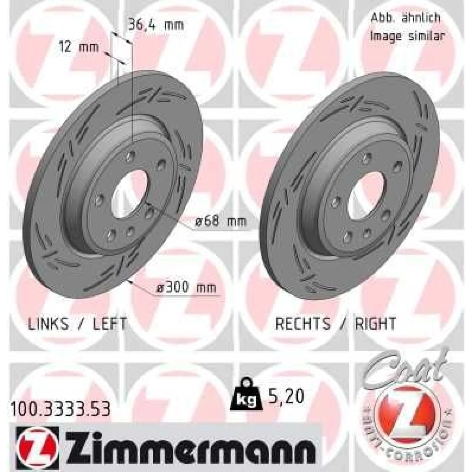 ZIMMERMANN Bremsscheibe 100.3333.53