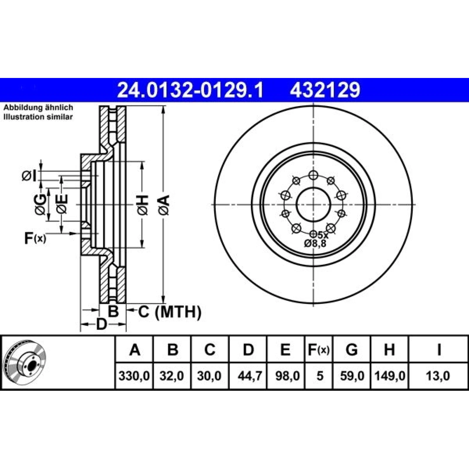 Bremsscheibe 24.0132-0129.1