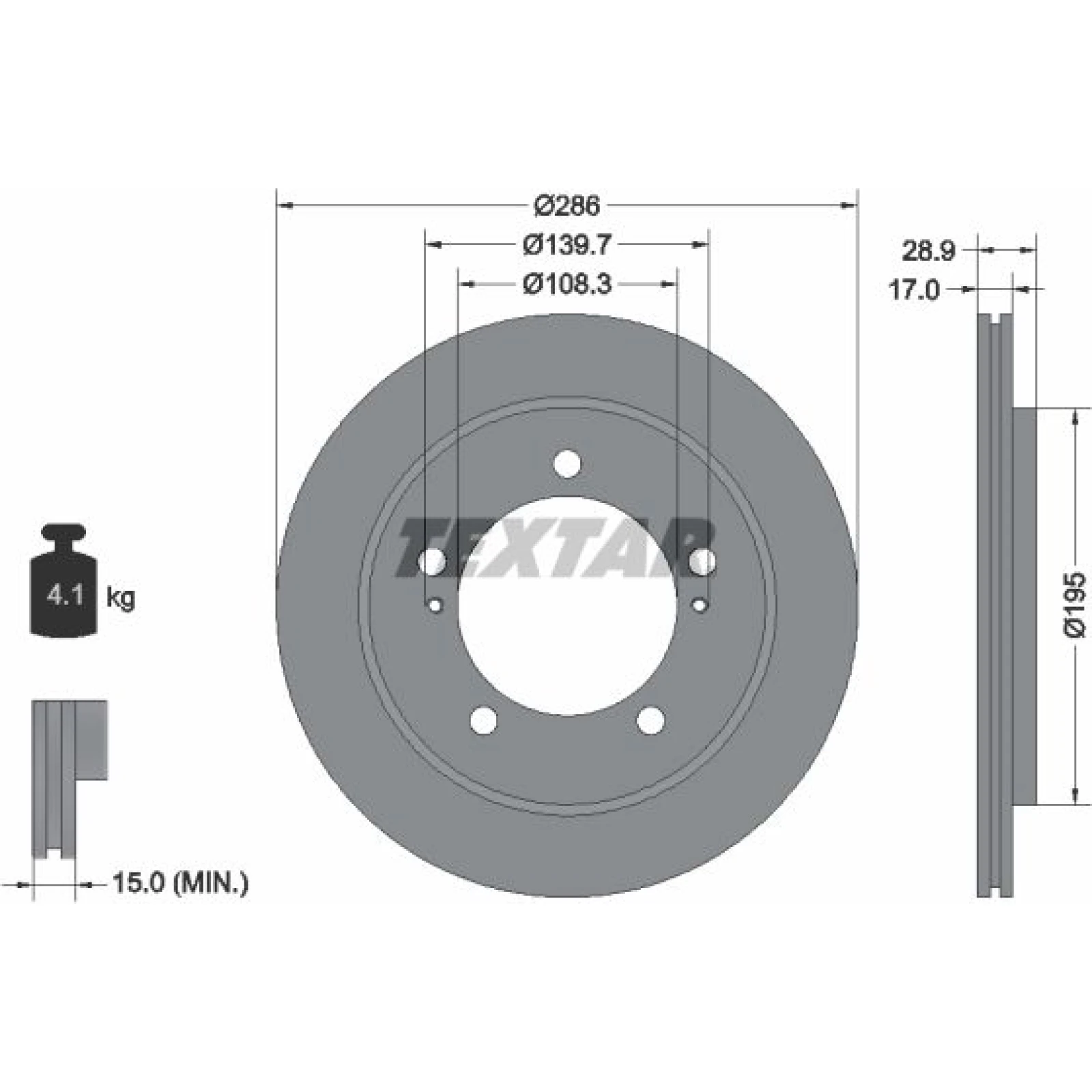 Bremsscheibe Suzuki P. Vitara 98-03 1.6/2.0 286Mm 92136800