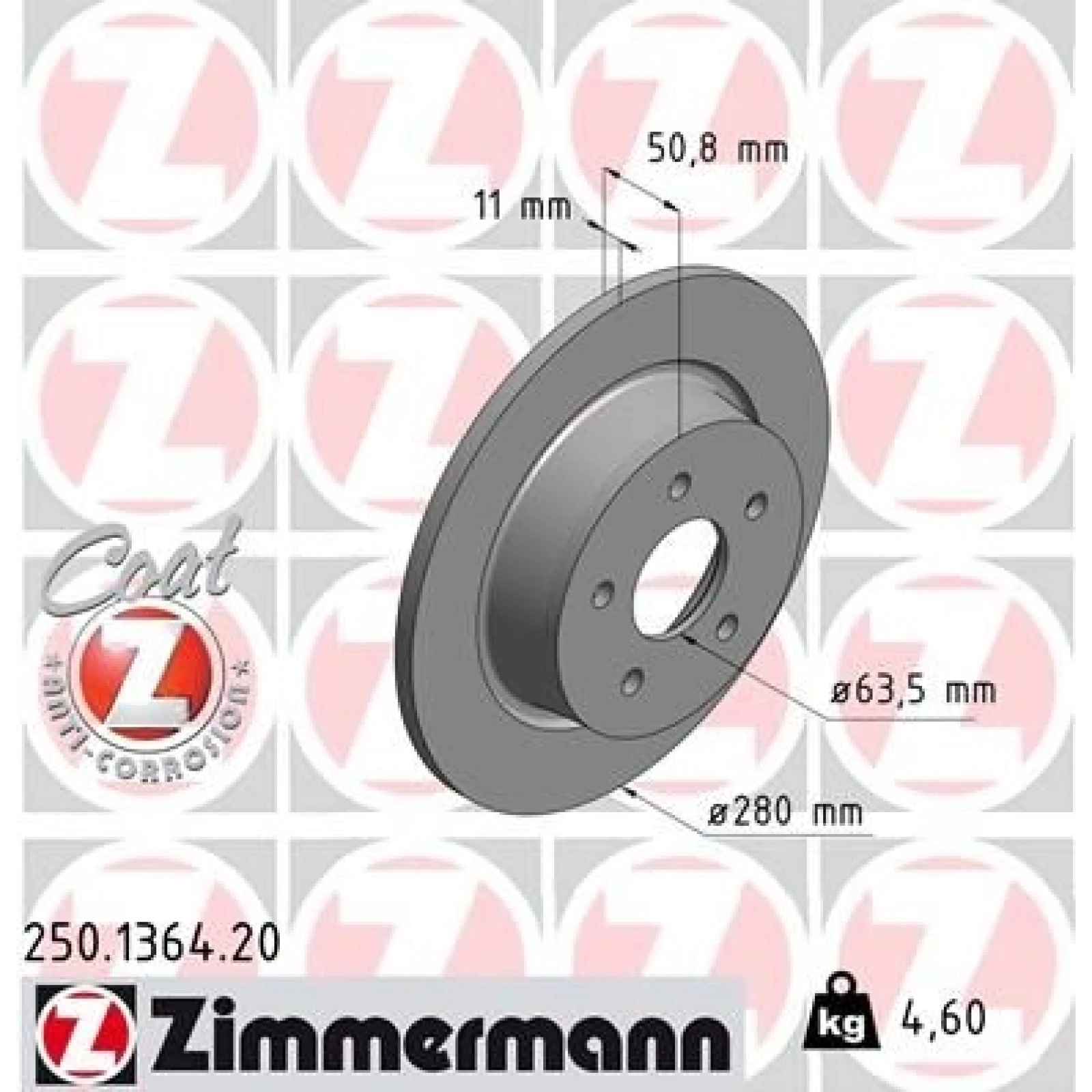 ZIMMERMANN Bremsscheibe 250.1364.20