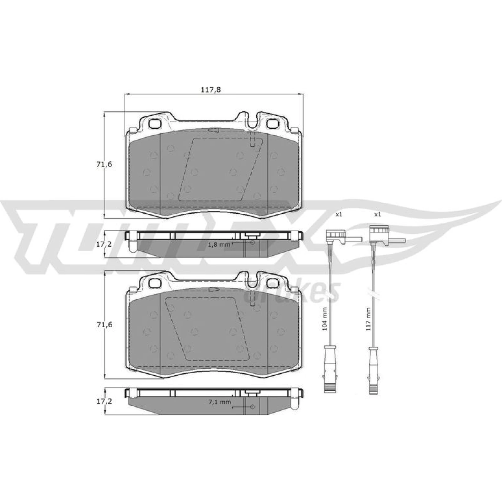 TOMEX brakes Bremsbelagsatz, Scheibenbremse TX 12-811