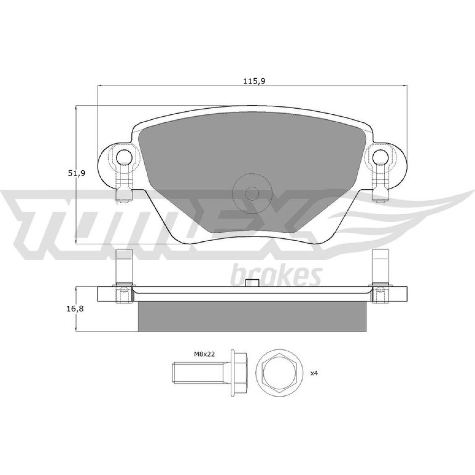 TOMEX brakes Bremsbelagsatz, Scheibenbremse TX 12-59