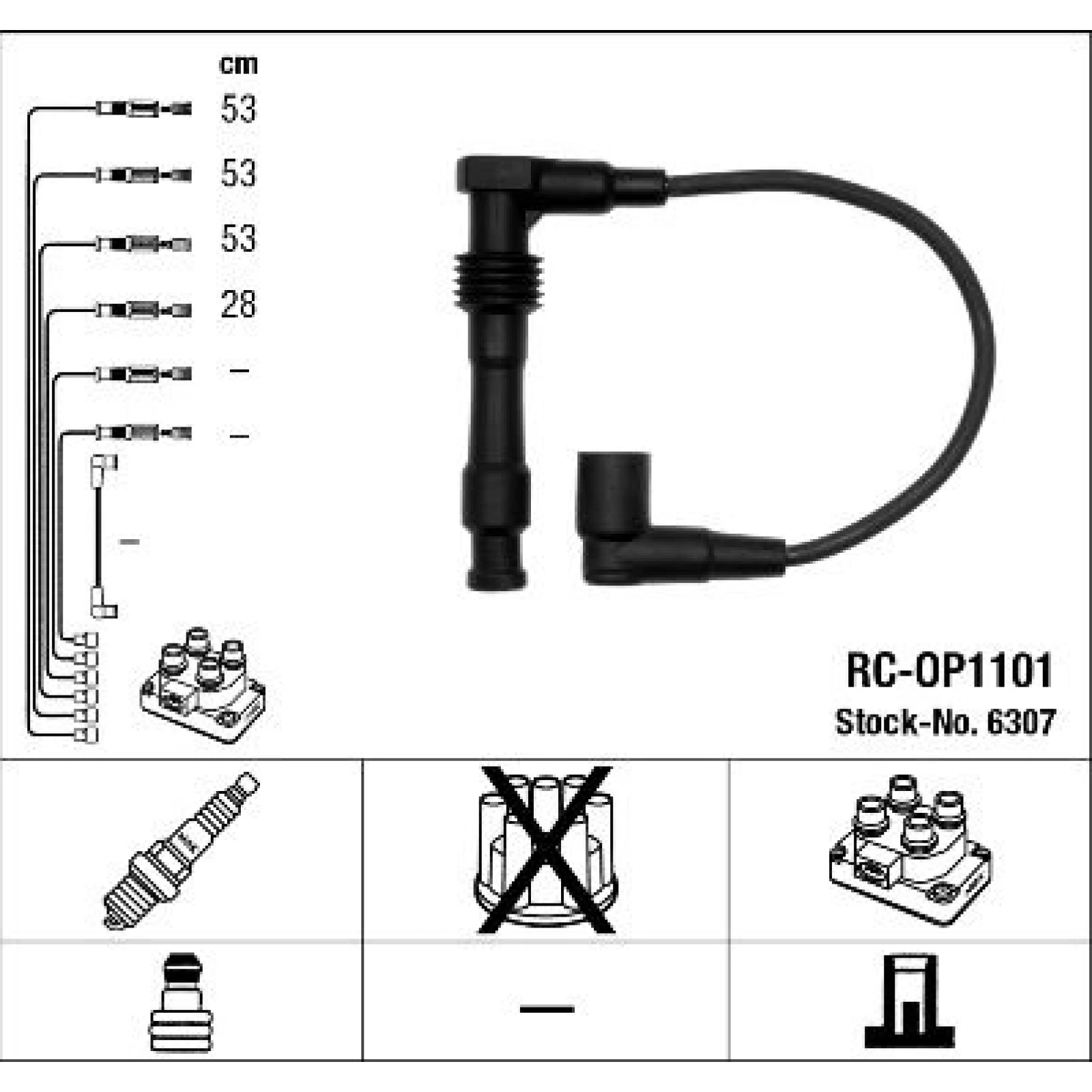 RC-OP1101 NGK - Zündkabelsatz 6307