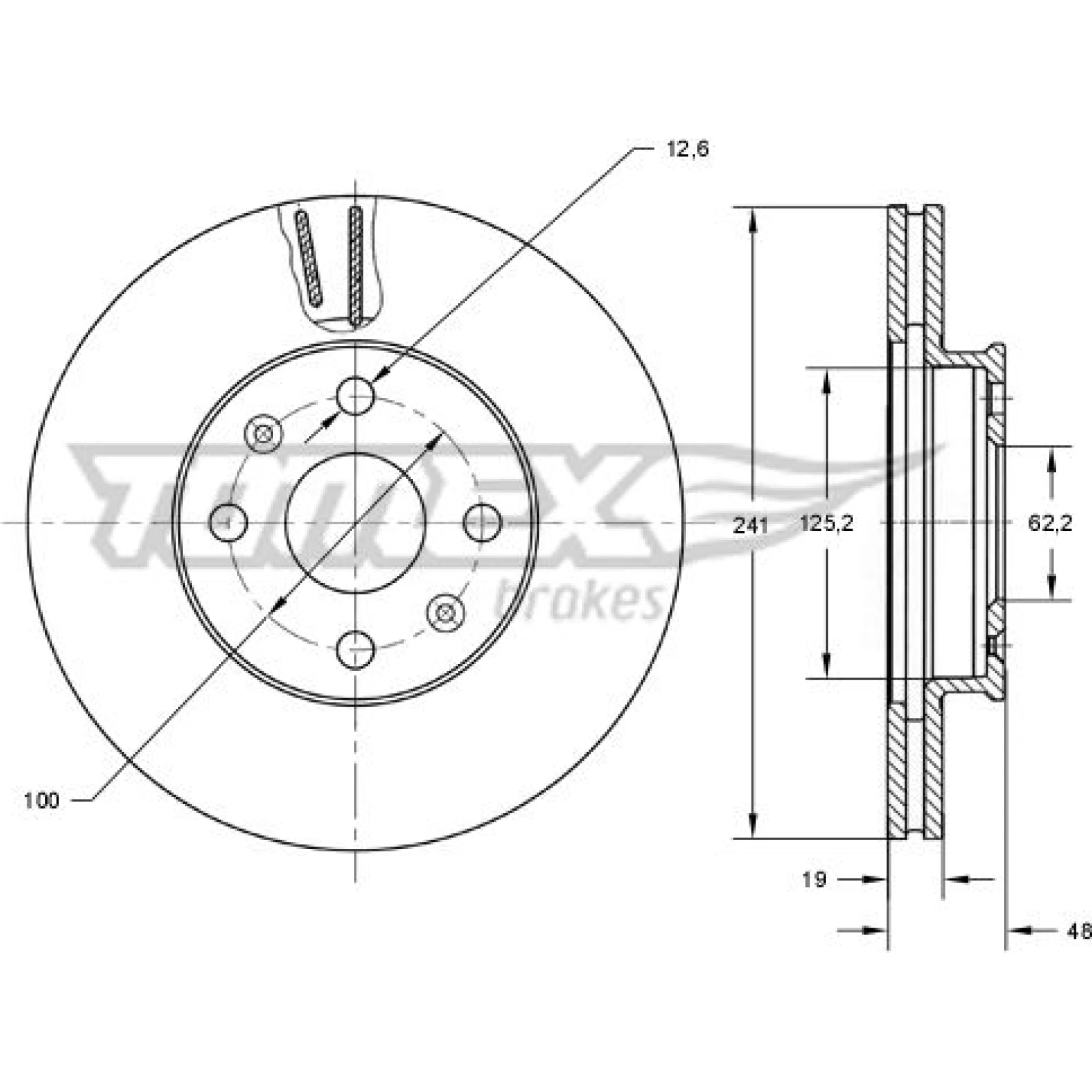 TOMEX brakes Bremsscheibe TX 72-15