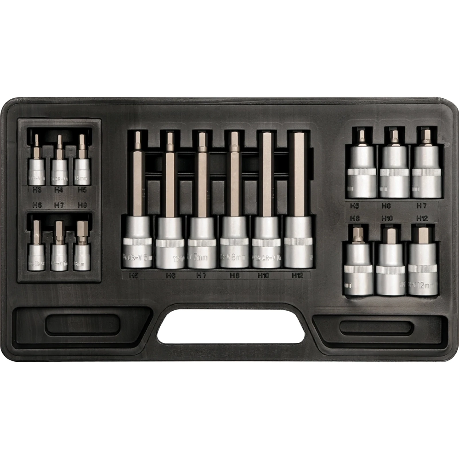 YATO YT-7752 Biteinsatz-Sortiment 18. St. Sechskant 3û12 mm