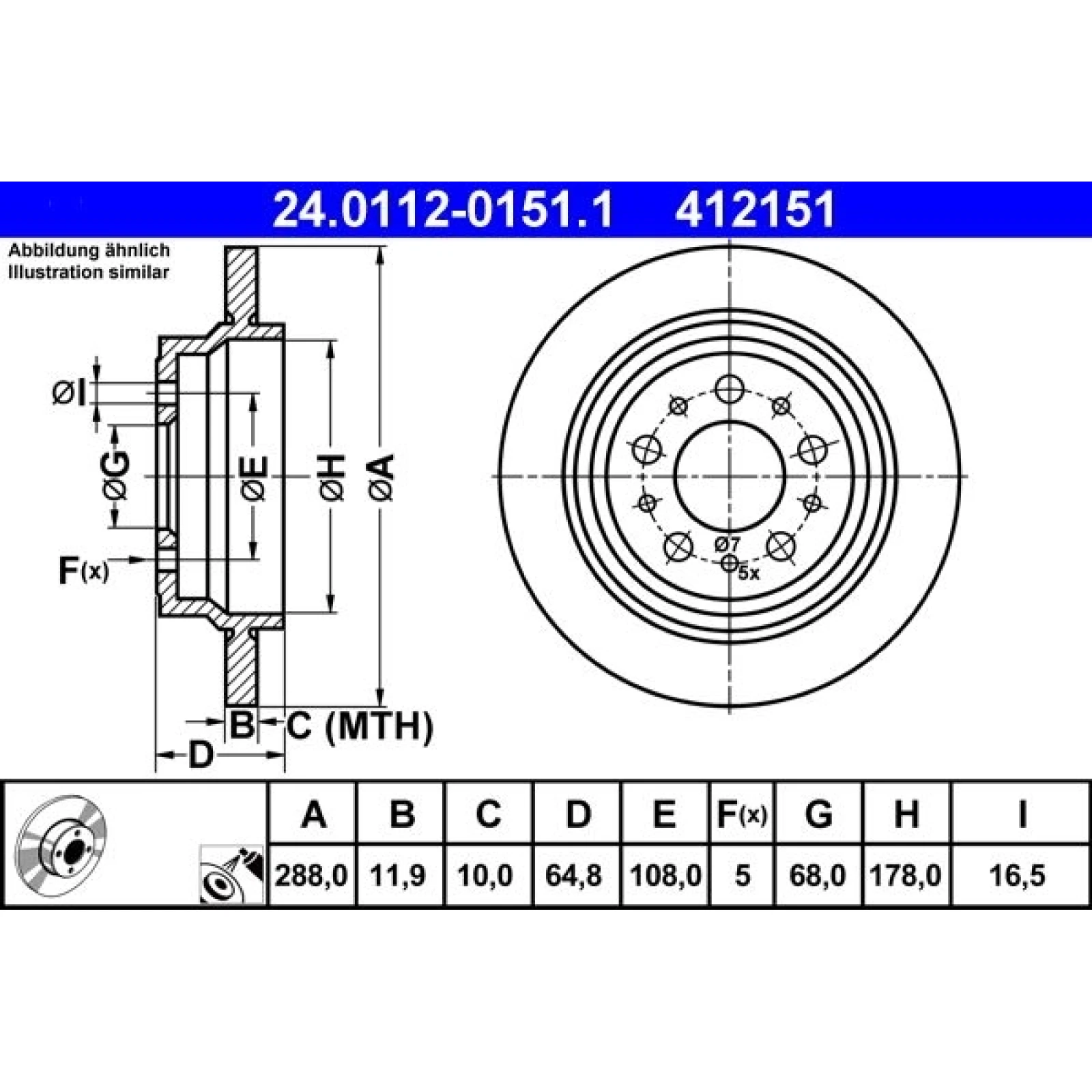 Bremsscheibe Volvo T. S60/S80/V 24.0112-0151.1