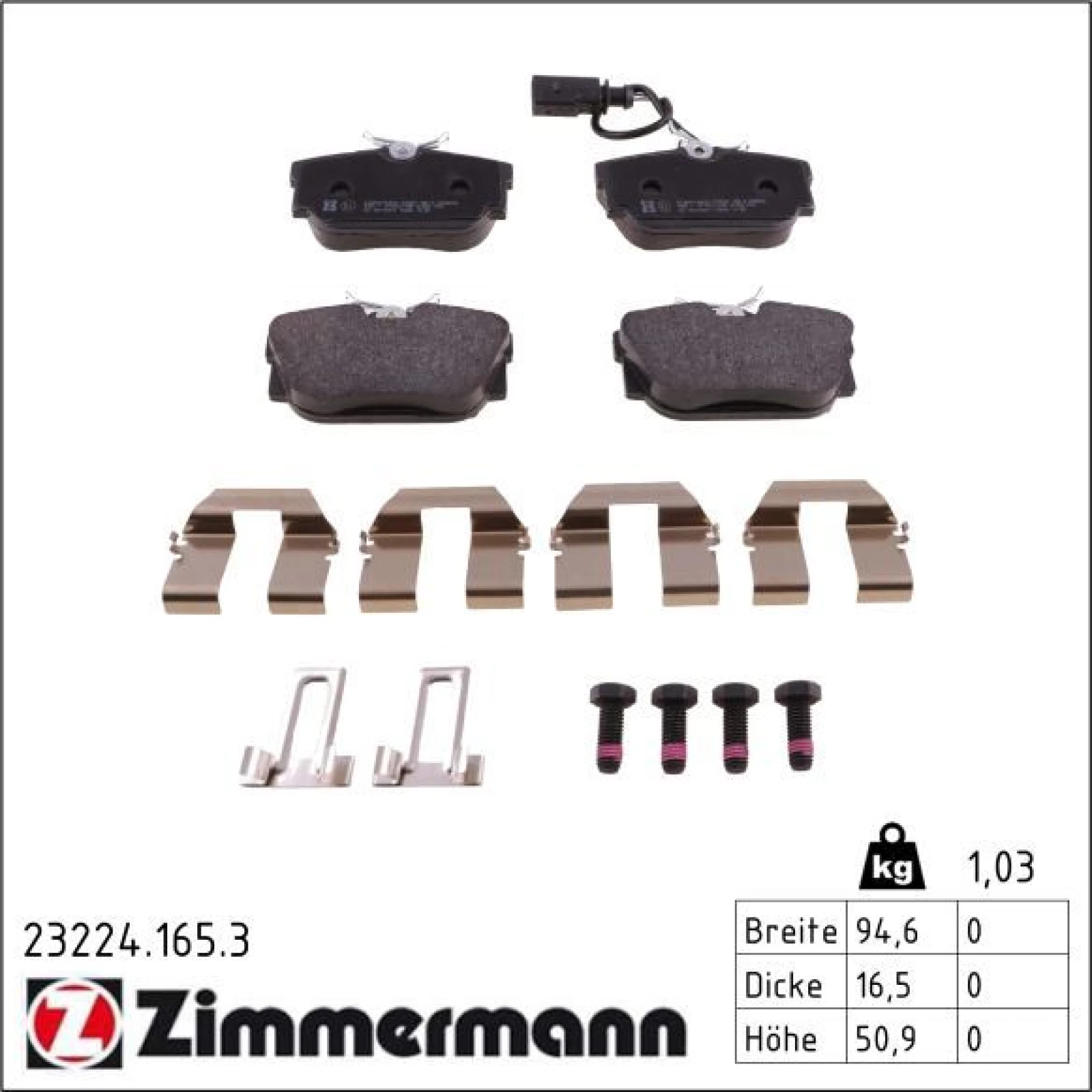 ZIMMERMANN Bremsbeläge 23224.165.3