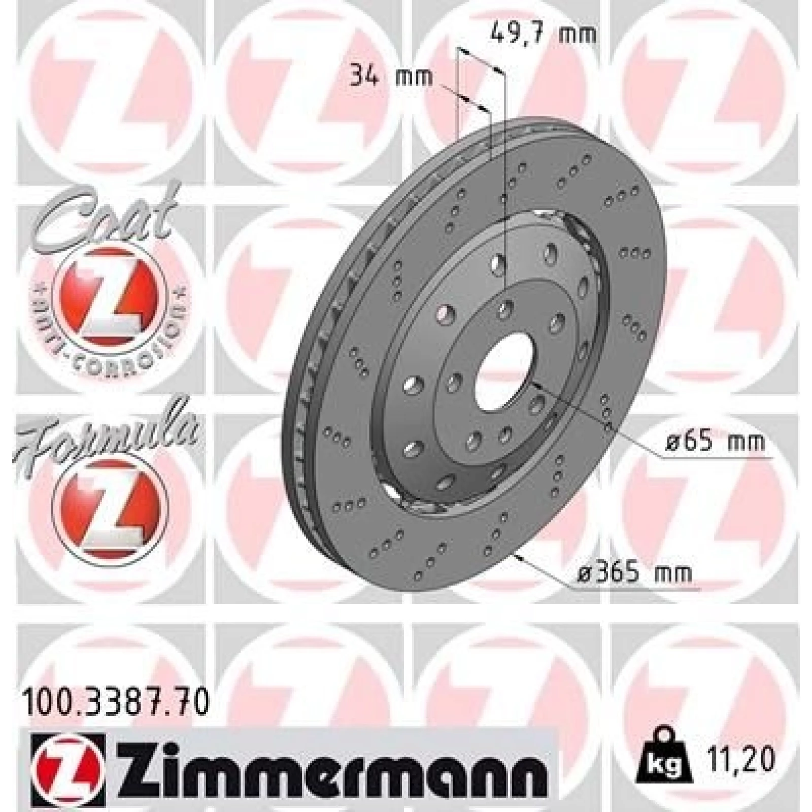 ZIMMERMANN Bremsscheibe 100.3387.70