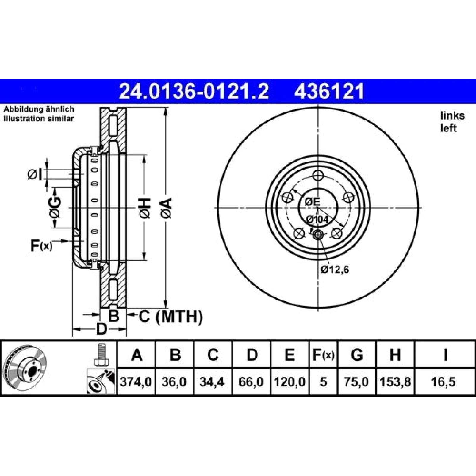 Bremsscheibe 24.0136-0121.2